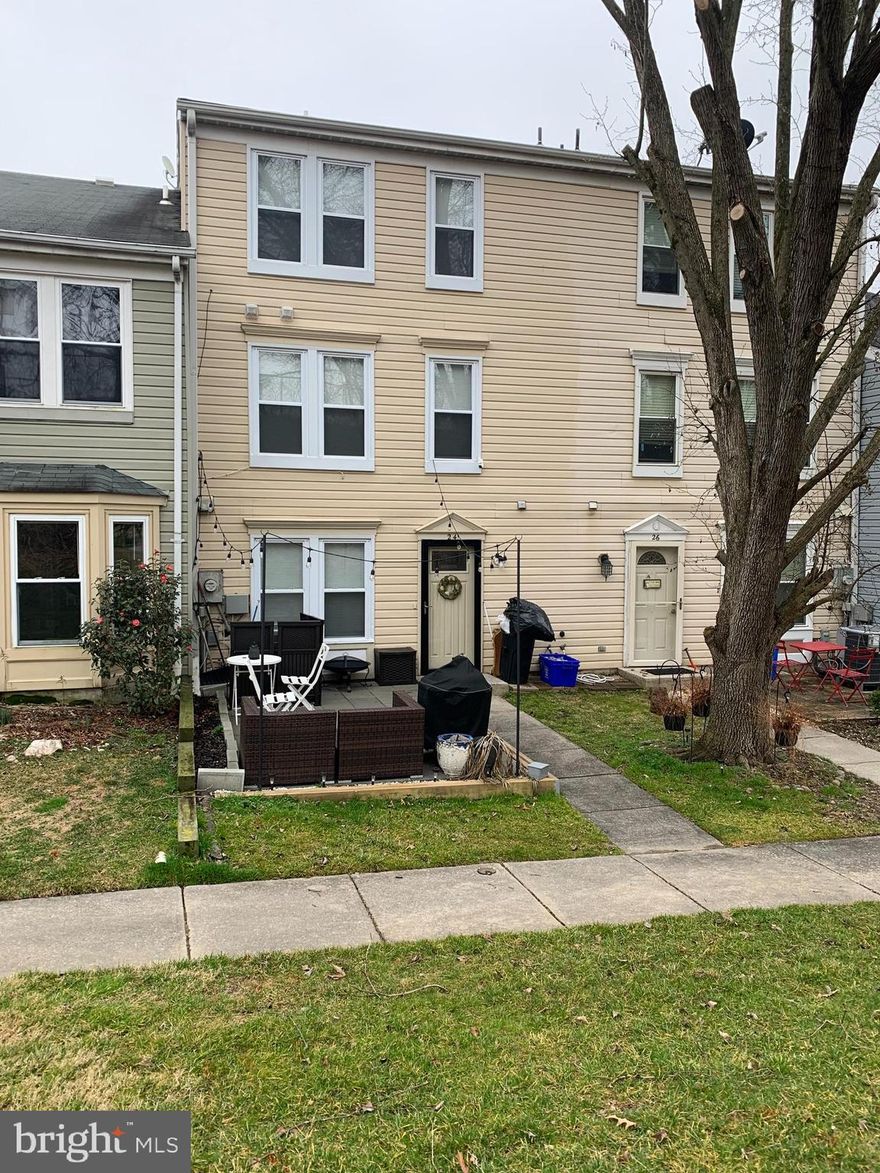 Welcome to 24 Wilcox Court, located in the desirable area of the Tivoli Community. This fantastic 3 level townhome faces the wooded area rendering a serene and private setting.
Main level offers a spacious living room, a table space, country kitchen that was upgrades in 2003 to include modern white cabinets, stainless steel appliances, granite countertops and granite floor. (There is currently a vinal tiles floor that will be restored to the beautiful granite floor prior to settlement). There is also a half bath on the main level.
Second level offers 2 bedrooms, a full bath with tub and laundry area with washer and dryer.
The third level offers the spacious master suite with walk in closet and master bath with tub.
Relax by the front patio and enjoy your private space.
Some home facts: Kitchen was remodeled in 2023. Master bath was remodeled in 2012. Roof was replaced in 2012. Furnace is 11 yrs. Old. Hot water heater is 1 ½ yrs. Old.
This home includes 1 assigned parking space and ample other spaces for your family and guests.
Conveniently located near shopping, restaurants, Brookside Gardens, Wheaton Regional Park, Downtown silver Spring, Washington DC., Intercounty connector, less then 1 mile to bus stop and Glenmont Metro.
Great for first time homebuyer! Come tour this home and make it your own.