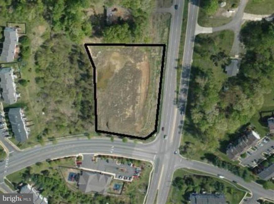 Corner property fronting an access point to strong residential subdivision areas, offsite stormwater management provosions in place, public water & sewer available, proximate to walmart, commuter parking lot, hotels & goddard child care center on opposite corner. TAX MAP 20 123D