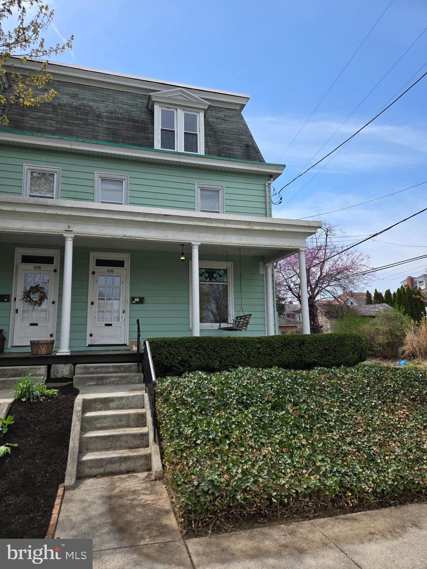 Charming 4-Bedroom Home for Rent in Mechanicsburg Borough! Discover this beautifully maintained 4-bedroom, 1.5-bath home offering 1,840 sq ft of living space in the heart of Mechanicsburg Borough. This home features tall 9’ ceilings, stunning original woodwork, and elegant stained glass details throughout.  Enjoy spacious, light-filled rooms with refinished hardwood floors, a recently remodeled full bathroom, and an updated kitchen with brand-new stainless steel appliances. New ceiling fans and light fixtures have been added throughout the home for modern comfort.  Relax on the covered front and back porches, which lead to a side and backyard—perfect for outdoor enjoyment. The home also includes a 1-car detached garage and additional on-street parking.  The third floor offers two versatile bedrooms, ideal for a home office, den, or playroom. Heating is provided by a gas furnace with hot water radiant heat.  Washer/Dryer, Refrigerator and all appliances are provided with a 1yr warranty.  Trash removal is included. Tenant is responsible for all other utilities. Restrictions include: No more than 5 occupants and 2 dogs. No other pets allowed.  No smoking inside the home.