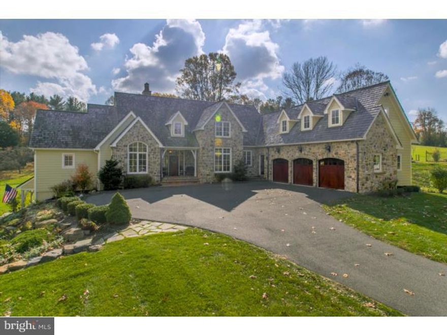 Situated on 13 private acres in the scenic hills of Southern Chester County, this 6000 square foot custom built home will not disappoint. Extraordinary craftsmanship, beautiful millwork, luxurious amenities, elegance with a relaxed feel, are sentiments that only begin to describe this one of a kind home.  The main floor features the master suite, a study, the great room which you just have to see to appreciate, a formal dining room with a butler's pantry and a sunlit gourmet kitchen that even a professional chef would die for. On the 2nd floor you will find 3 en suite bedrooms each with a sitting room and/or desk alcove. The lower level is an entertainers dream come true with a media room, dance floor, kitchenette/bar, and a spacious home office with a private entrance that could easily be used as an in law suite or 5th bedroom.  Additional features include radiant heated floors in all the bathrooms and the mudroom, 3 laundry rooms (one on each level,) 3 zone geothermal heating and cooling, fenced pool area overlooking the lovely patio and so much more.   A relaxing retreat, conveniently located close to Delaware and Maryland but with all the advantages of country living.
