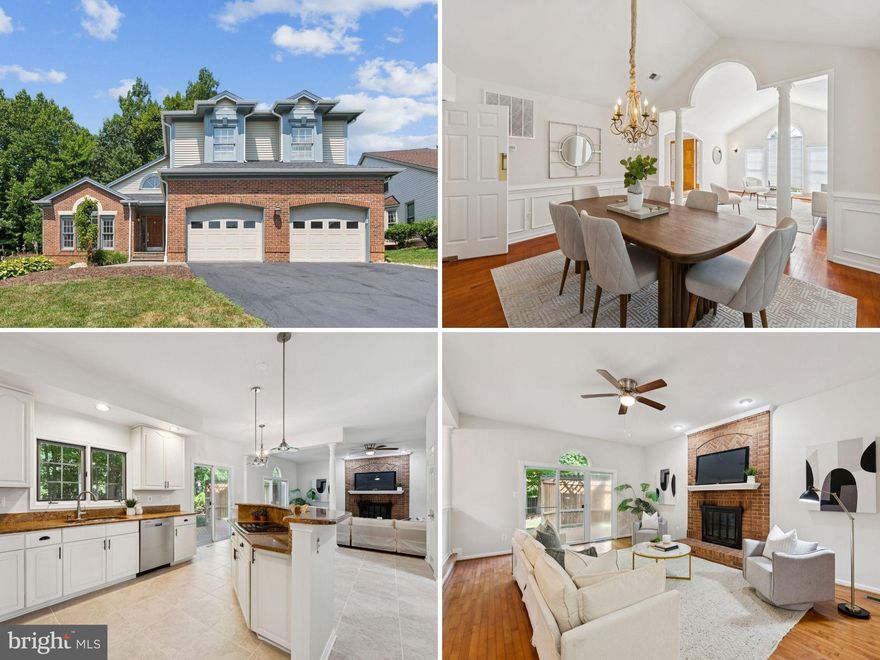 Beautiful home with 5 bedrooms and 4 full bathrooms. Main level has gleaming hardwood floors, cathedral ceiling in the foyer, fantastic kitchen with stainless appliances, center island, eat in table area and open to both the backyard deck and family room. Architectural arches separate the living and dining room. The spacious family room with wood burning fireplace is a great gathering place for family and friends. Upstairs are 4 very large bedrooms. The master has a coffer ceiling, ceiling fan and a walk in closet. The master bath has dual sinks, separate big corner bath and a shower. The hall bath has dual sinks and a tub/shower combo. Each of the bedrooms are oversized and one has built in shelves, a bench for storage and they all have ample natural light. The lower level has another bedroom with room for a sitting area. There is also a huge family room and another bonus room that leads up the steps to the backyard. The back yard is amazing. There is a deck for lounging, a gazebo for dining and so much yard space for playtime. The two car garage and an abundance of storage makes this the perfect home for you!  ***UPDATES: Roof: 2022; Basement refinished: 2021; Exterior and interior painting: 2025; Garage floor redo and painting: 2025; Landscaping: 2025; New vanities in primary and upstairs hall bath: 2025; Stained deck: 2025; Dishwasher and microwave: 2025