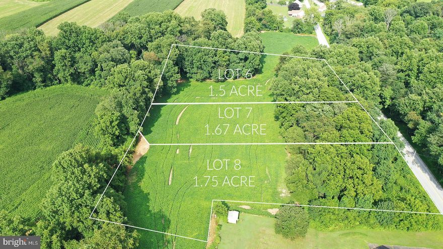 1.65 Acre Country lot located in the eastern York County area. Lot is perc approved for a sand mound septic system and has an existing well already drilled on the lot. Restrictions: No Single or double wide mobile homes permitted.
***Per Township requirements, a variance will be required to install a driveway for access across existing gutter/depression. ***