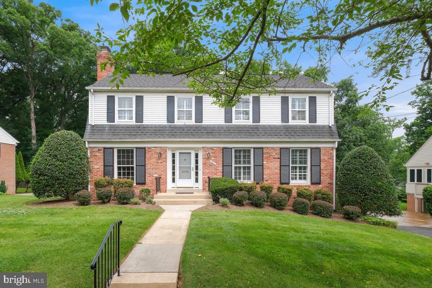 A classic colonial home nestled in the sought-after Old Farm neighborhood. Welcome home to this light-filled residence boasting four bedrooms, two full and one-half baths, gleaming hardwood floors, and freshly painted interiors. Step inside and be greeted by the warmth of the main level. Recessed lighting illuminates a spacious living room, where oversized windows bathe the space in natural light. A cozy family room beckons with a fireplace and built-in shelving for displaying cherished treasures. The heart of the home, a well-equipped kitchen with stainless steel appliances, features a breakfast area overlooking the expansive backyard, perfect for summer barbeques and family gatherings. For more formal occasions, the adjacent dining room is accentuated by large windows, elegant chair rails and crown molding, and custom window blinds. Upstairs, a haven of tranquility awaits. The primary bedroom, bathed in sunlight, boasts a generous walk-in closet and a private ensuite bath with a spacious vanity. Three additional bedrooms and a full bath complete the upper level and provide ample space for family or guests. The lower level is partially finished with full-size windows, a walk-out to the backyard, and a door leading to a one-car garage. The vibrant Old Farm community boasts two pools (membership required) and frequent community events, fostering a strong sense of connection. Enjoy the convenience of a hiker/biker path leading directly to Pike & Rose, with abundant shopping and dining options. Experience the ideal blend of suburban tranquility and urban convenience at 7301 Old Stage Road - the perfect place to call home.