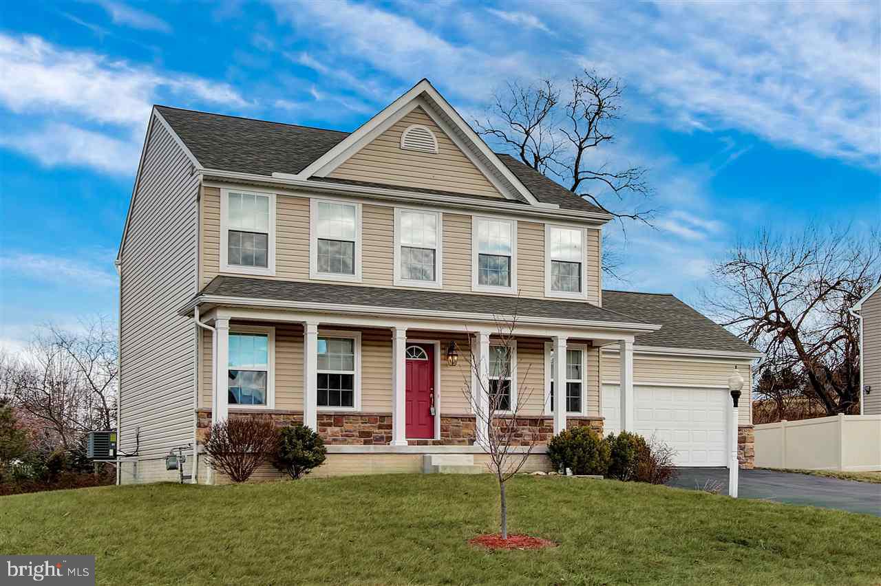 Beautiful newer home features open concept layout, sep dining room, large bedrooms, upstairs laundry, 1st fl den that could be used as 4th BR, two kit pantries & a large 2-car gar. The upgraded bump-out off kitchen has lots of windows for a bright, sunny breakfast room. Yard backs to a lovely, scenic horse rescue farm. Living is easy in this spacious Colonial in Whisper Run. No HOA. See it today!
