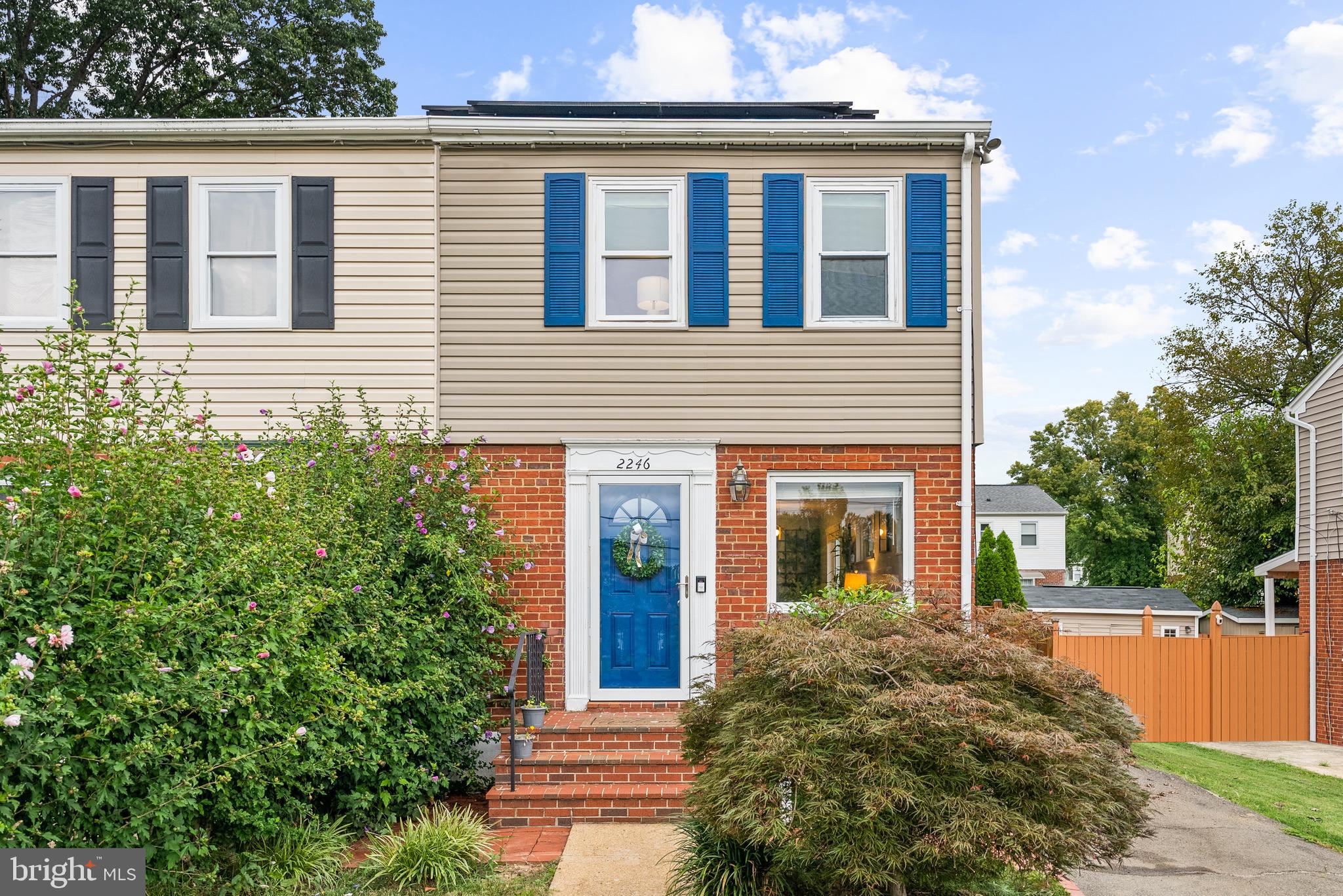 This fabulous duplex in Bucknell Manor showcases many thoughtful updates and features, including a roof of solar panels that bring the net electricity cost to an average $85/mo (ask your agent for solar panel worksheet)! Large windows bring abundant natural light into the home, highlighting the beautiful oak hardwood floors and open plan layout. Designer light fixtures, granite counters, and soft-close cabinets make the main living level an easy and comfortable place to spend your time. The upper level showcases oak floors, two spacious bedrooms with plenty of windows, and a full bathroom. The flexible lower level (with egress) serves as a guest suite or rec room (or both) and hosts an additional full bathroom. The storage in this home is truly exceptional - entry hall closet, extra-large closets in both bedrooms, a linen closet on the upper level, a walk-in closet in the lower level, pull-down attic access, additional storage space in the utility room, and a large shed in the back yard. The fully-fenced yard with large patio is a dream for hosting gatherings and your furry friends. An extra-long 3-car driveway is the cherry on top (some homes don’t have a driveway in the neighborhood)! Recent updates include oak floors on upper level (previously carpet), electric panel, electric meter, chimney flue and cover, back-yard pergola, 3 raised garden beds, storm door, railing & decking of back porch, radiant barrier in attic, cordless blinds, and full-enclosure of back yard. This home is conveniently nestled between Fort Hunt Road and Route 1, only moments from Belle View Shopping Center, MV District District Park, MV Rec Center, Little Hunting Park Swim & Tennis, and the trails along GW Parkway.