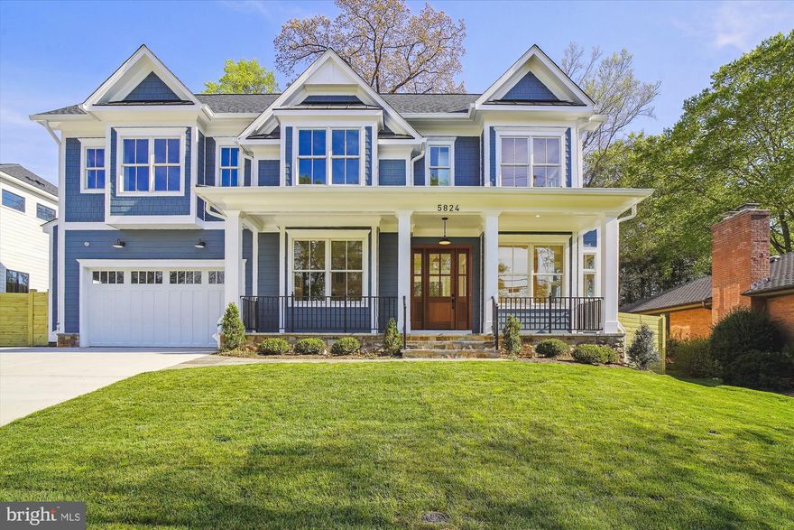 Award -winning, Spring Valley Builders, LLC nails it again!  Located in the heart of Bethesda's close-in Kenwood Park neighborhood, this brand new home sparkles pretty!  This  transitional home contains 5 Bedrooms, each with a private  bath, 1 powder,  and a 2-car garage.  Located in the Walt Whitman High School district (Pyle MS, Bradley Hills ES), this home sits on a GORGEOUS 9,209 sq ft lot-- minutes from downtown Bethesda, the C&O Canal, bicycle paths and numerous parks.     Special features include: spacious open floor-plan with side-loading stairs; chef's kitchen with  Luxury GE Monogram appliances,  quartz countertops & custom backsplash; white oak  plank hard wood flooring on the main and upper levels, and, LVP on entire  lower level.  One of a kind custom made solid, mahogany front door.
Systems and Energy Efficiency Package:
-Anderson casement Double insulated low E glass windows and Andersen double-hung insulated low-e glass windows with easy tilt release locks for cleaning. 
- 75-gallon Power vent domestic gas hot water heater
-Carrier Infinity Series System with programmable Wi-Fi enabled thermostats
-2-Zone Carrier 96% efficiency furnaces, with 1 April Aire Humidifier
-2-Zone Carrier up to 19 SEER efficient 5-stage A/C units to provide ultimate humidity control
-Units operate from 25% to 100% capacity depending on load to reduce energy consumption
-2 media air cleaners to reduce maintenance 
-Extensive insulation package with air seal as well as spray foam and batt insulation-including sealed H-vac and duct work
-Insulation:  R-21 in first and second floor walls; R-49 in attic; and R-38 in garage ceiling
-Constructed with 2 X 6 framing
-Attic Trusses with extra durable ¾ sheeting subfloor for optional storage area
-Storm water prevention plan
-High efficiency water saving toilets and other plumbing fixtures
-All appliances are energy efficient
-Soundproof insulation in all bathrooms; laundry; master bedroom walls, Media room & ceiling, and furnace room
-400amp electrical service
Kitchen, Great Room, Butler Pantry, and Screened in Porch
-Enormous eat-in kitchen with expansive breakfast nook and large island 
-60” Wellborn Signature Series white Shaker style Cabinetry with soft close doors and drawers and undercabinet LED lighting 
-Custom  LED lighting throughout upper level cabinetry
-Champagne  Bronze kitchen hardware
Luxury GE Monogram Appliance Package Includes:
-48” 6-Burner gar range with griddle
-48” pro style side-by-side refrigerator with built-in dispenser
-30” built-in microwave oven combo drop-down door
-Zephr exhaust with custom white painted maple surround
-30” Dishwasher  
-U-Line beverage center in large center island
-U-Line wine and beverage center in Butler Pantry
-Farmhouse sink with Badger Insinkerator and air switch 
-Butler pantry with 48” Wellborn Signature series with sink solid maple cabinetry with soft close doors and drawers and undercabinet lighting
-Wet-Bar sink in Butler Pantry
-Calcutta quartz countertops and custom herringbone subway backsplash
-Family Room gas fireplace with matching surround and custom mantel
Custom and Upgraded Interior Features
-5 Large Bedrooms, 5 bathrooms and 1 powder
-White oak hardwood plank sand-in-place flooring throughout main level, upper level, and hallways, and stairs to upper and lower level
-Solid two-panel shaker style interior doors throughout with Schlage levers
-Coffered ceiling with bead-board inlay  in Family Room; Tray ceiling in Master Suite, Dining Room, Office/Library and Foyer
-Designer  custom made Trim Package includes: feature wall in Dining Room, cove  molding main level, upper hallway, and master 
-10’ ceilings on main; 9’ on upper level; 8’10” on lower level
-Large mudroom with separate egress to side yard, cubbies, and walk-in pantry
-Double 8’ Pocket Doors in front Office/Library
-Fully integrated Cat5 enhanced network and computer broadband cabling throughout entire home