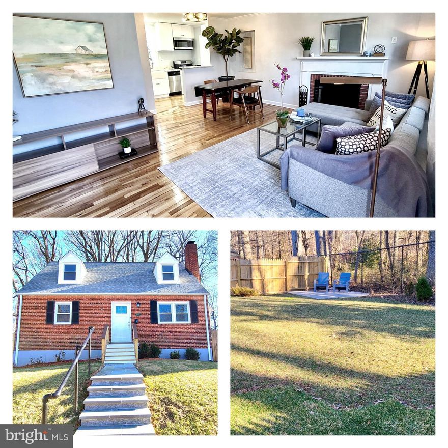 Welcome to this beautiful and updated Cape Cod brick home located just miles from downtown Silver Spring. Walk into the freshly painted open concept home filled with natural light, a wood burning fireplace, and hardwood floors on the upper and main levels. Two bedrooms, remodeled full bath and remodeled kitchen rounds off the first floor. Off of the kitchen you'll find the sunroom/mudroom that leads to the fully fenced in leveled backyard. Upper level has two more bedrooms with built in draws and a newly remodeled full bath. The lower level is fully finished and has been updated with newer flooring and an additional room that can be used as a potential 5th bedroom, office, or even gym/yoga studio.  With the Wheaton metro, bus stops, parks, ample shopping and dining options only miles away...don't let this home get away!  Ready to move-in so you can start living.  No work needed.