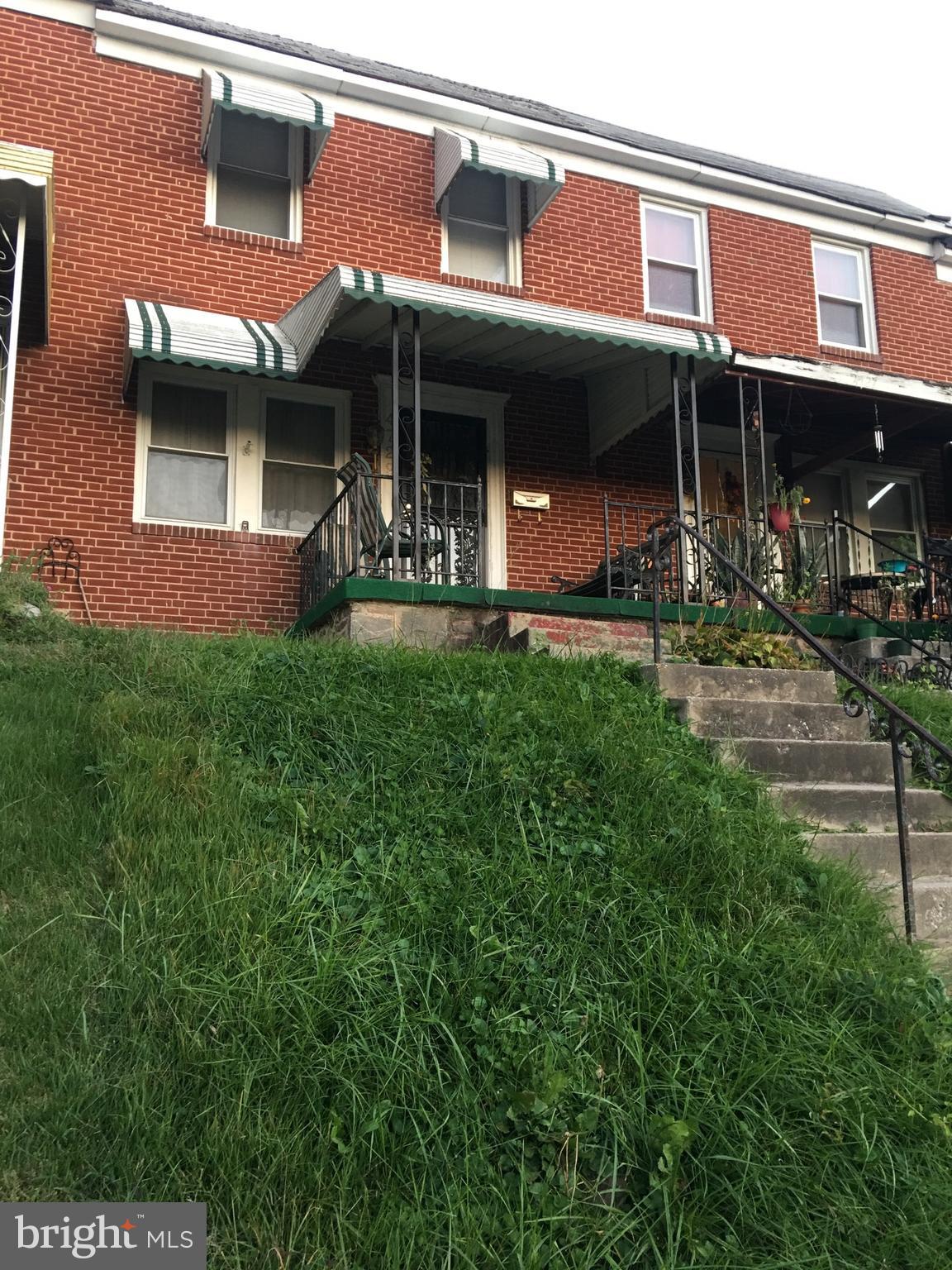 Nice Fixer Upper or Great investment Opportunity! Miles away from Morgan State University! Property sold strictly as is. Seller will make no repairs; inspection are for buyers use only. Grd rent may exist to be verified by buyer. Cash or Conv loans only - POF or pre-qual letter required with offers. Rear Parking Pad Potential