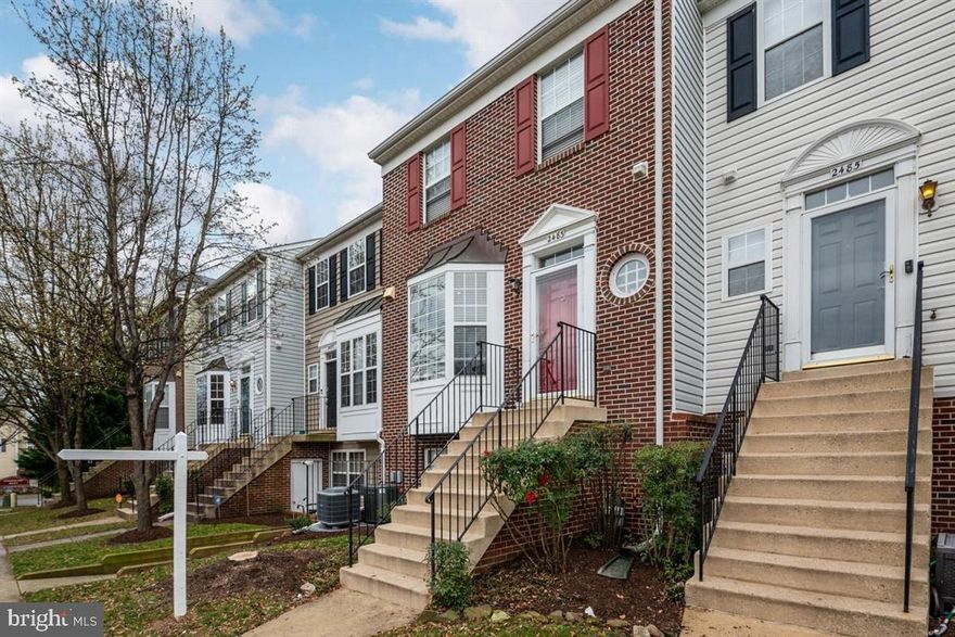 This well-maintained brick front townhome has all the upgrades that you are looking for.  It features hardwood floors throughout the main level, a gas fireplace, stainless steel appliances, gas range, deck, new hot water heater, and HVAC system (within the last year).  The master bedroom has a cathedral ceiling, a ceiling fan, and good closet space.  The other bedroom is large and can also be used as an office.  The bathroom has a soaking tub and a separate shower and second entrance into the master bedroom. The basement level has the washer and dryer and walks out to the fenced yard.  The neighborhood amenities include;  community pools, playgrounds, tennis courts, and walking paths.  This house is conveniently located minutes from Waugh Chapel, 30 minutes from DC and Baltimore and 15 minutes to Annapolis.