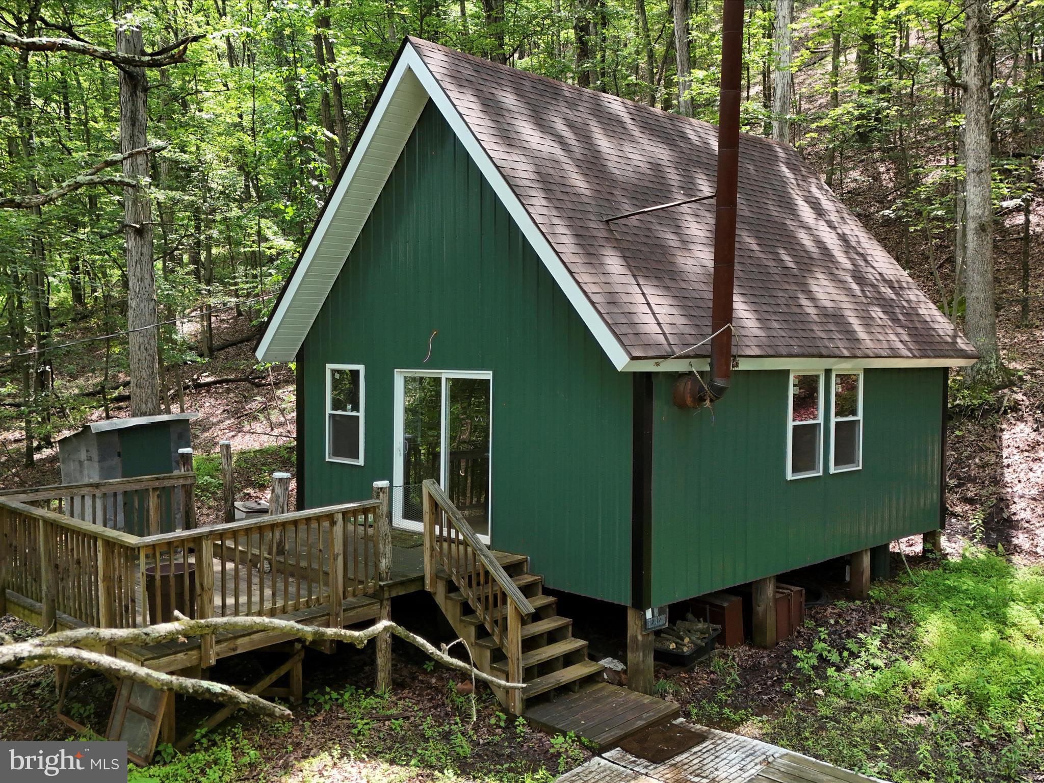 Imagine--> no congested traffic, no HOA, UNRESTRICTED with no rules. It will be just you and the fresh mountain breeze and prime WV forest. Bring the ATVs and enjoy the freedom of hunting or simply target shooting. Spend quality time around the bonfire pit and share dozens of stories. This serene property being offered for sale boasts 5+ acres and a cabin that is ready for your custom finishing touches. The cabin has new siding, fascia boards, new vinyl windows, new 6' slider door, new well pump, new pressure tank with insulated enclosure under cabin, updates to the outhouse, wood stove has been cleaned and painted, new fire bricks and paver stone hearth, updated rough-in electric in the interior, new plumbing for install of kitchen and bathroom and interior foam insulation. There is a spacious loft where guests can enjoy sleeping in with no alarm clock, sipping coffee in front of the wood-burning stove, spend evenings on the front deck staring at the stars or spending the day rafting on the nearby Great Cacapon River. The driveway has been regraded for easy access to the cabin with fresh gravel. An outdoor bonfire area and front deck are ideal for time spent in the great outdoors with no light pollution to dim the bright stars. The 5 acres can also be enjoyed for hikes and watching the wildlife. You have the choice to use the cabin as a full-time home, vacation get-away or an investment property as a short-term rental. The location is within a couple hours of Washington D.C. and 30 minutes from downtown Berkeley Springs, WV. Places like his don't last long. Get it before someone else grabs your piece of freedom!