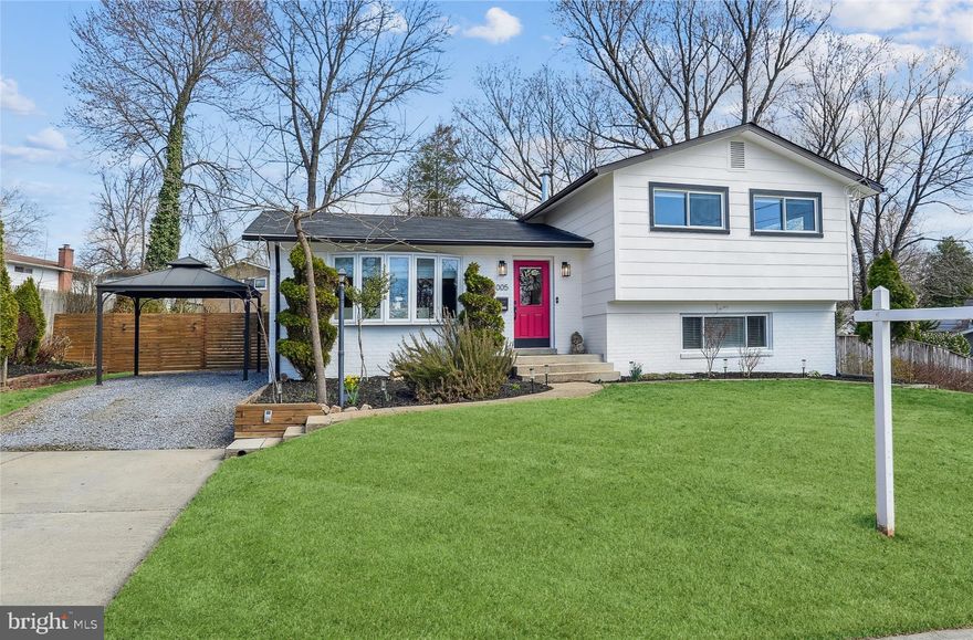 Searching for a stylish, comfortable lifestyle just moments away from the bustling heart of downtown Rockville? Peacefully set in beautiful Aspen Hill Park, this stunning 4-bedroom, single-family residence is waiting for you to move in, unpack, and relax! Enter the split-level interior and discover a bright living area centered around an inviting linear fireplace, radiating warmth as you snuggle up on cool winter evenings. A large bay window ushers in delightful views and abundant natural light, illuminating a neutral palette, detailed crown moldings, recessed lighting, and the gorgeous original hardwood flooring. Enjoy every meal served under the dining corner’s chic chandelier, adjacent to an access door that opens directly to the patio. A few steps away, the kitchen makes meal prep a breeze with newer stainless steel appliances, handsome cabinetry, granite countertops, and a window-side breakfast nook.
Upstairs, a refreshing shared bath accommodates three well-proportioned bedrooms with ample closet space. On the lower level, a versatile retreat with a full bath can be utilized for recreational pursuits, as a home office, or as guest quarters. Outside, a custom-covered patio is an entertainer’s dream, featuring a built-in outdoor kitchen with a BBQ grill and pizza oven and a pendant-lit seating area for intimate alfresco gatherings. Its sprawling backyard is the ideal complement for various leisure activities. Other notable items include the new water heater(25), water filtration system(23),  HVAC(19), and recently updated roofing(21) and plumbing. In addition, there are detached storage sheds, a laundry room, and a multi-vehicle driveway. A fantastic location close to parks, schools, shopping, dining, and the Metro rail ensures total convenience. Come for a tour while it’s still up for grabs!