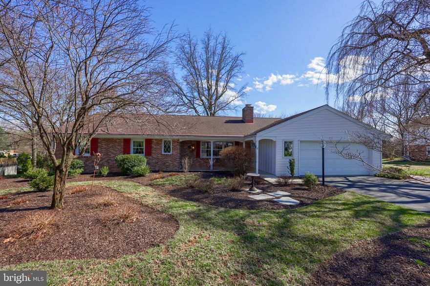 Immaculately Kept, Complete 1-Floor Living       
Looking for a sprawling brick rancher in a highly desirable neighborhood? Your search is over. This beautiful ranch home on a peaceful, dead end street in Greenfields is the perfect home for young families and empty nesters alike — including the pups, thanks to an invisible dog fence! 
 The home’s curb appeal is elevated by professionally designed and maintained landscaping by Riverview Nursery, new windows, and a private, yet welcoming covered front porch and entry. 
Inside, every level boasts hardwood flooring under lush carpeting. But first, the foyer lures you in with slate flooring and a nice open flow into the living room. Brightened by large front windows and highlighted by a brick fireplace surrounded by floor-to-ceiling wood paneling and built-in bookshelves. 
In the elegant dining room, chair rail molding elevates the aesthetic, while double windows allow views out back. After dinners, relax in the bright den/sunroom addition with double glass and wood door access to the back deck. 
The spacious kitchen and breakfast room is the perfect place for both morning coffee and family meals, thanks to hand-built, custom cherry hardwood cabinetry, tile floor, double sink with garbage disposal, built-in dishwasher, stove, and microwave, crank windows above sink, chair rail molding, and oversized glass doorway to the sunroom. 
The main level laundry/mudroom offers convenience and organization with  built-in cabinets, sink, new linoleum floor, and private entrance from paver walkway/patio and the two-car garage, plus a nearby powder room. 
Continuing on the main level, the Master bedroom is enhanced by chair rail and crown molding, while a large walk-in closet and ensuite bathroom with large step-in shower, oversized vanity with Heffleger cabinetry, and new toilet make waking up and winding down every day a breeze. 
Down the hall, two bedrooms, one with hardwood flooring and French doors to a spacious closet, and another with chair rail molding share a tile bathroom with tub/shower. 
Enjoy the quiet surrounds from the expansive back deck with built-in bench and kept cool by the shade of a large fire maple tree.