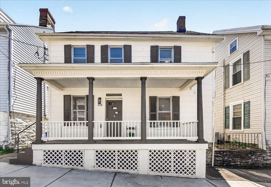 Here is your chance to own a COMPLETELY RENOVATED and beautifully re-designed home in highly sought after Middletown MD!   All new inside and out with impeccable details added throughout the home presenting a warm and inviting space with a total of 4 bedrooms, 2 full baths and 1 half bath!   A MAIN LEVEL PRIMARY SUITE has been added with three more spacious bedrooms upstairs all with hardwood floors and closets.   The dream kitchen features extensive custom cabinetry with a built-in buffet including extra electrical outlets for small appliances, Quartzite countertops, Gold pulls and faucet, White tile backsplash, Brand new FRIGIDAIRE appliances including Refrigerator, Electric Stove/Oven, Microwave, Dishwasher and a built in pantry for additional storage.  A huge center island with seating for four and new light fixtures complete the gorgeous finishes and makes a great space for gathering with friends and family for all of the great Middletown events!  Many other new features include:  recessed lighting with dimmer switches,  light fixtures,  extra electrical outlets,  washer and dryer, 1/2 bath added to main level, two closets in primary suite, White tile in bath,  Electric, Plumbing, Roof and HVAC to all of the rooms!    Vintage touches remain and add to the appeal and authentic period details.  Hard wood floors on the main and second floor have been professionally cleaned and sealed.  The roof replacement included structural soundness  and added columns to structure and authenticated structurally sound by a structural engineer.    Warm tones and matching floors and surfaces through-out the home create continuity and a comfortable feel for easy living.   A great back yard offers outdoor space for relaxing, gardening and more.   Walkable to everywhere downtown Middletown and lots of extra parking nearby for guests.  Enjoy all the events and markets that living on a small town main street offers.  This property has been professionally renovated, professionally cleaned and professionally staged and is ready for it new owners to settle immediately.