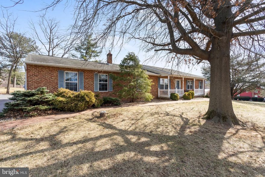 Welcome to this well built, lovingly maintained ranch style home nestled in a lovely Boonsboro location.  Siting on corner lot of just over an acre, this home offers 3 bedrooms and 2 full bathrooms, hardwood flooring in living, dining and hallway, and the bedrooms are carpeted.  The kitchen is equipped with a Jenn-Air cooktop with down draft, wall convection oven, large island and plenty of cabinets, Corian countertops, and a breakfast area that opens to a covered deck (composite) to enjoy the mountain views!  Also, a separate dining room, which could also serve as a multipurpose space.  The Primary bedroom opens to the Primary bathroom with jetted tube, and separate walk in shower.  The full unfinished basement has ceilings over 8 foot and is ready for finishing with your creative touches, and pellet stove in basement.   The electric heat pump with propane backup is just 5 years old.  With a convenient and spacious attached two car garage with inside access to the kitchen.  Additionally, ***detached 3 garages PLUS a worshop***!  The paved driveway wraps around the house with an additional parking pad!  This home is a must see, and it wont last long!