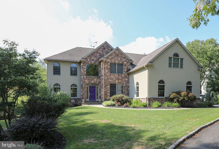 A long, tree-lined driveway winds through the Pebble Hill neighborhood to this tasteful country
home on almost 4 lush, park-like acres. Custom built by Gumpper Construction, this 6,080 sq.ft.
residence (including the basement) features a grand 2-story entrance with turned staircase. Tucked to one side is an office/study with transom doorway, built-in cabinets and bookcases, and a powder room
conveniently located nearby. Across the marble foyer the combination living room and dining
room are separated by pillars. Both spaces are adorned with enhanced woodwork and the
openness keeps conversations flowing. Easy access to the gourmet kitchen makes this layout an
entertainer's dream! Any cook would delight in this kitchen with white cabinetry, tiled
backsplash, and a wrap-around granite counter with overhang â plenty of room for seating and
visiting with the Chef. Stainless steel appliances include a 6-burner gas cooktop, built-in
refrigerator and microwave, and double wall ovens. The sunroom has a cathedral ceiling and
walls of windows framing views of the stone hardscaping and extensive outdoor living areas.
Indulge in the latest mystery novel in the family room with vaulted ceiling, wood burning
fireplace and second staircase leading to the upstairs bedrooms. Double doors open to the
luxurious ownerâs suite with vaulted ceiling, sitting room, enormous walk-in closet, corner gas
fireplace and private balcony. The spa-like master bathroom has separate vanities with vessel
sinks, a soaking tub, separate stall shower with seamless glass, linen closet and private water
closet. The Prince/Princess suite has its own full bathroom. Two additional bedrooms are nicely
sized and share a Jack & Jill bathroom. More living space may be found on the finished walk-out
lower level. This area has many flexible uses such as a recreational room, game room, 2 bonus
rooms, and another office. Two stone terraces make wonderful outdoor living areas. Stone
retaining walls define perennial gardens and pathways lead to the heated, inground pool and separate
spa. The laundry room with handy utility tub is located on the main level and provides inside
access to the 3.5-car side entry garage. Whole house Generator too! There is also a separate, expanded driveway on the opposite side of the house with a parking area for recreational vehicles. A fantastic sledding hill.  A springhouse from the 1800âs remains as a testament to the propertyâs past at the top of this driveway.  Located in the award-winning Central Bucks School District, just down the road to Historic Doylestown Borough for great shopping, dining and cultural events. Nearby Septa station and easy access to major commuter routes to New York, New Jersey and Philadelphia. Philadelphia. Make your appointment today and start enjoying secluded, country living on this 3.9 acre property.