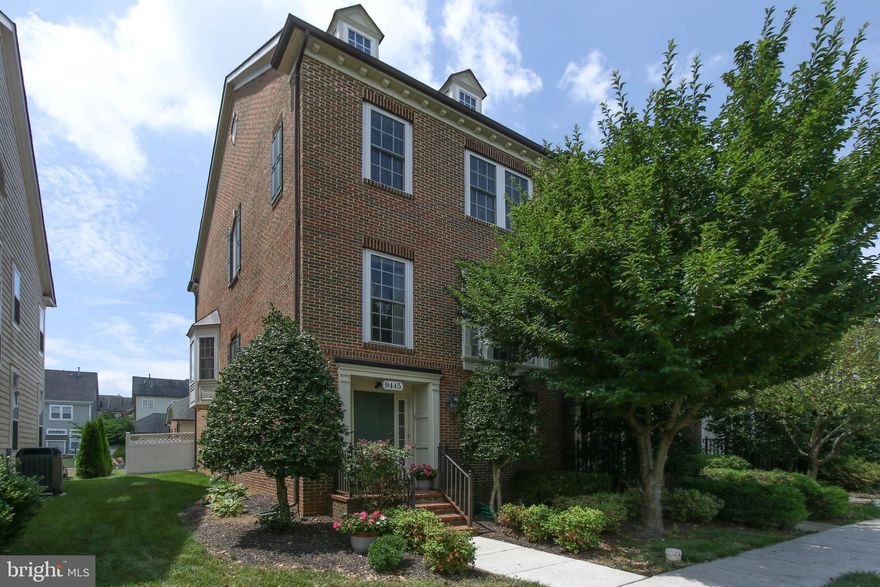 Beautiful light-filled end unit townhome situated on a quiet green space in the Villages of Urbana! Close to the fantastic amenities of the Villages two pools, including the resort-style pool, clubhouse, work-out room and playgrounds. This spacious brick-front end unit features a convenient main level bedroom and full bathroom with a spacious laundry room and living space with a cozy fireplace! Walk out to the extra large fenced-in backyard with a great patio for entertaining and a detached 2 car garage! The gourmet kitchen features granite, stainless steel appliances, a double oven, gleaming hardwood floors and an open concept floor plan that flows into the large living room. All this, and a main level half bath. The spacious Owner s  Suite features a tray ceiling and two walk-in closets.  The spa bathroom features a separate soaking tub and shower! Plus two more large bedrooms upstairs and a convenient hall bathroom. This home will not last long!