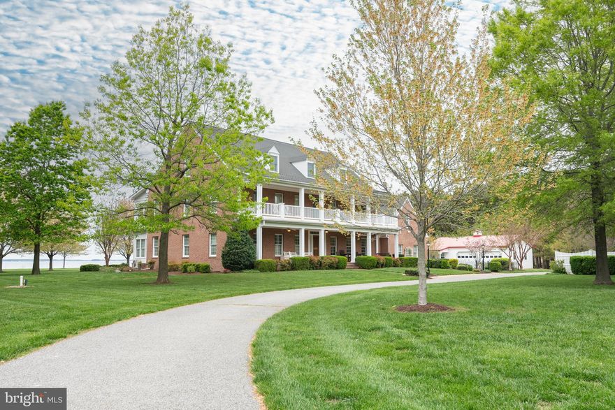 A magnificent, stately, Daffin-built, Chesapeake Bay Brick Estate exudes excellent design and craftsmanship  in this  5 bedroom (suites) ,  5.5 bath 6,500 sq. ft brick home that majestically sits on 21.7 acres facing the Chesapeake Bay.  Excellent construction quality and design are evident throughout this magnificent estate. Geothermal system on 1st and 2nd floors; Heat Pump for the 3rd floor; Ductless units for 1st floor porch and 2nd floor porch., 3 hot water heaters. Double porches allow you to embrace arguably the most spectacular sunsets on the Eastern Shore. The front of the property is abundant with trees that offer ultimate privacy and all but 4 acres are taxed under agricultural use,  Conveniently located between St. Michaels and Tilghman Island, this Chesapeake Bay oasis will far surpass your expectations. No For Sale sign on property but the property’s name ‘Baycup’ is on a small sign at the entrance.