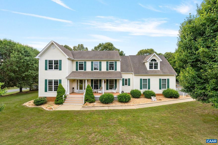 Welcome to this charming colonial home in the heart of Keswick, Virginia. This spacious four-bedroom, three-bath residence offers 2,998 square feet of comfortable living space. Nestled on a serene 1.69-acre lot, the property includes a two-car garage, two accessory structures?one with electricity?perfect for additional storage or creative spaces, and a refreshing pool ideal for summer relaxation.  Inside, you?ll find custom cabinets, custom wood shelving, and a sunroom that invites natural light. The rear deck, complete with a sunshade, is perfect for outdoor gatherings and relaxation.  Conveniently located just 20 minutes from Charlottesville and a short drive to Zion Crossroads, this home offers the perfect blend of tranquility and accessibility. Don?t miss the opportunity to make this beautiful home your own and experience the best of Keswick living.