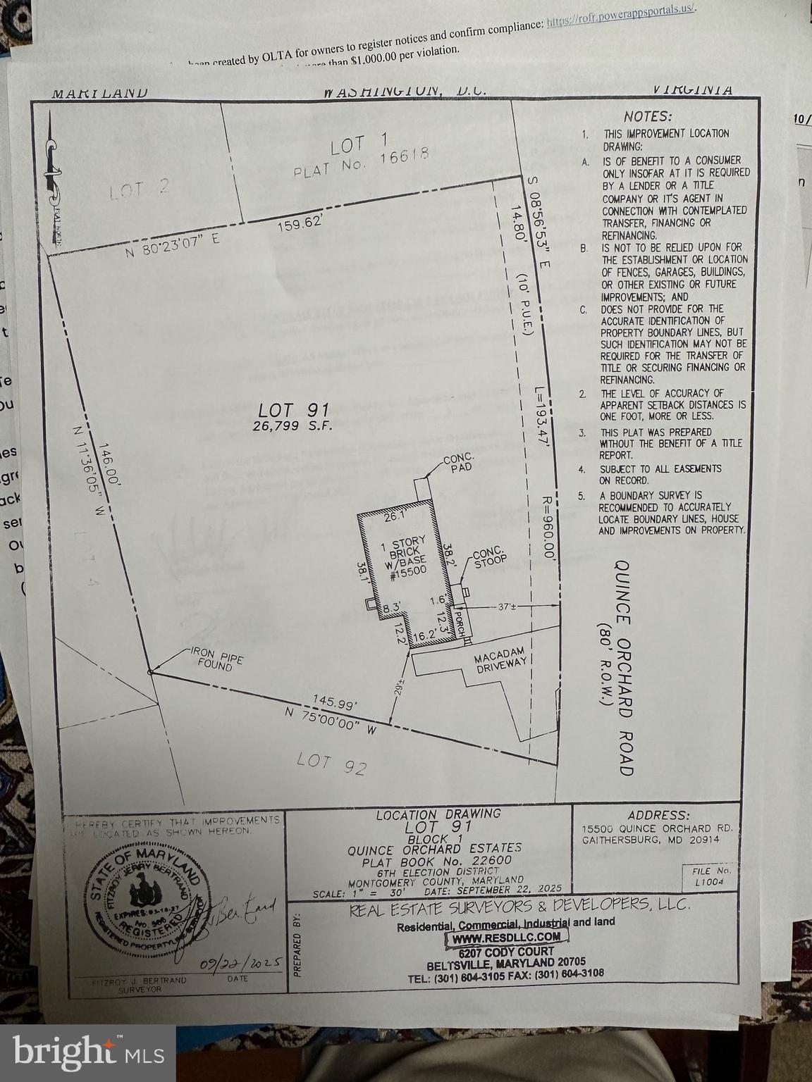 QUINCE ORCHARD ESTATES - Residential