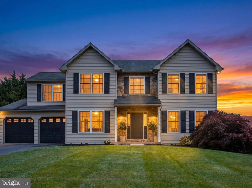 Welcome home to this well-maintained colonial in Pleasant Meadows, which is located on a large, corner lot which backs to a wooded tree line. This house has been freshly painted through-out in a neutral white tone, has new vinyl plank flooring on the first level and a brand-new heater and central air unit. Traditional center hall floor plan with foyer, living room, dining room, kitchen, family room, powder room, laundry closet and interior access to the garage area. Bright, modern eat-in kitchen with white cabinets, granite countertops, black appliances and ceramic tile backsplash. Breakfast area with sliding glass doors lead to the rear concrete patio with gazebo. Second floor has wall to wall carpeting and three (3) ample sized bedrooms and hall bath.  Owner's suite has a large, walk-in closet, double door closet and separate vanity and sink area outside of the full bathroom. Finished basement area has a large recreational room, separate bonus room that is used as a home office, storage closets and a powder room. This level has laminate flooring, recessed lighting and a powder room. Come make this home yours and envision yourself enjoying all the interior and exterior amenities it has to offer.