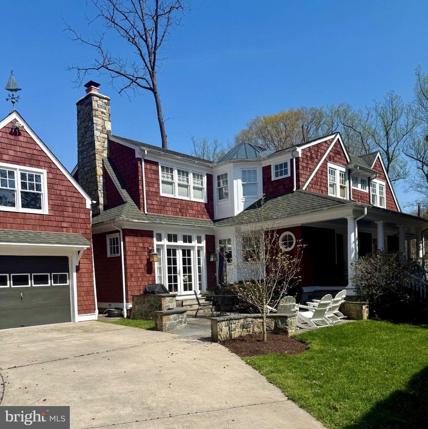 A rare opportunity in highly sought-after Brookmont! This beautifully renovated four-bedroom, custom-built Bethesda home offers a front-row seat to nature. Its oversized wrap-around porch provides sweeping views of the Brookmont Green and acres of wooded protected parkland, bringing a rare sense of calm and openness to the property.

Inside, the home unfolds across three finished levels with an ease and elegance that feels both intentional and effortless. The main floor is made for entertaining - a well-appointed kitchen with new quartz countertops and professional-grade appliances opens naturally to the living room, where a fully restored stone fireplace anchors the space with warmth and character. French doors open onto the sizable patio with built-in gas grill, pretty stone walls, and plenty of room for fun. Heart pine floors refinished to a rich, honeyed glow run throughout. The dining room, morning room, built-in breakfast nook, and screened porch offer flexibility for both casual and formal spaces. A charming half bath completes the level.

Upstairs, three bedrooms and two full baths offer a peaceful retreat. The primary suite stands out with a new marble-tiled shower and bathtub surround that bring a quiet, spa-like quality to the everyday. The laundry room, with built-in storage, is conveniently located on the upper level.

The lower level adds true flexibility - and includes a gym, rec room, a flex room, plus a large private bedroom and full bath that work equally well for guests, an au pair, or a home office. The detached, oversized one-car garage with a second level for storage is a true rarity in Brookmont.

The home has been thoroughly updated from top to bottom, with renewed infrastructure throughout, so the next owner can simply move in and enjoy it.

Brookmont, less than a mile from the D.C. line, is perched above the Potomac River with both the historic C&O Canal and the Capital Crescent Trail just steps away. The area’s best outdoor amenities are at your doorstep! Brookmont boasts green space, walking trails, community programming, playground, tennis and basketball courts, playing field and now a weekly Farmer’s Market that make it a uniquely warm and connected community.

Refined, serene, and completely move-in ready, 6300 Broad Street is Bethesda living at its finest!
