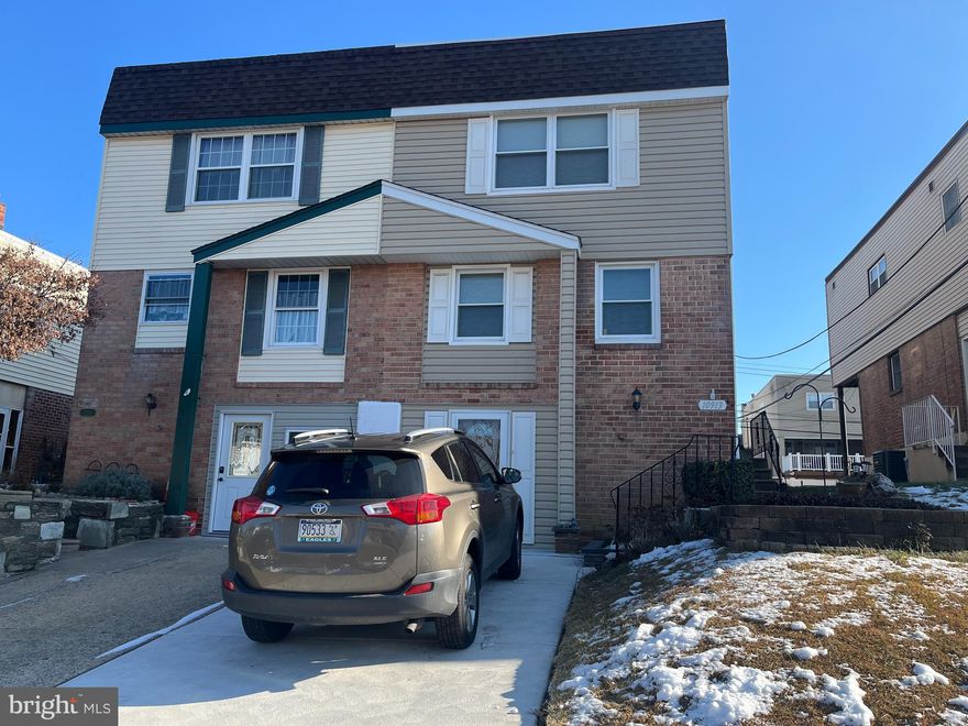 WELCOME TO TEMPLETON DRIVE IN HIGHLY-DESIRABLE MILLBROOK!! Convenient to Shopping, I-95,  Bensalem, this entire neighborhood reflects Pride of Ownership!  New Roof & Skylight 9/28/23.  First,  you see the newer 5" thick cement driveway - side entry to foyer, up steps to left is attractive kitchen w/newer 2023 Dishwasher w/extended warranty,  deep stainless steel sink, G/D, lots of wood cabinets, ceiling fan, counter-top gas cooking, formica backsplash-storage above oven w/racks - large pantry w/3 slide-out drawers- breakfast nook w/chair rail plus nook in wall-Cabinet to left of Refrigerator is movable if desired; Wall in dining room enlarged as closet - ceiling fan in D/R has remote, -Living room w/w carpet - Upstairs, the main bedroom has wall to wall mirrored closet w/shelving, ceiling fan, w/w carpet; En suite full master bath, gray tiled stall shower, w/replaced faucet, skylight, toilet & vanity too!  The blue tiled  hall full bath w/tub & shower enclosure, vanity sink, skylight; a roomy double linen closet w/shelves provides great storage!  Middle bedroom has newer window, ceiling fan, double mirrored closet, gravity HVAC ventilator -(access to outside); Bedroom 3 has double closet, 2 windows for cross ventilation, exhaust fans; all doors have been replaced;  Downstairs i solid-wood paneled basement w/cedar closet, 1/2 bath w/ replaced toilet & sink.  Self-storing storm door - exit to large rear patio (4" new thick cement).  Nice, flat fenced yard - shed stays, beautiful vinyl siding & brick - flood & motion lights -Newer  Gas Hot Air Heat and  Central Air w/extended warranty - Gas Hot Water -Washer stays, Newer dryer w/ext. warranty;  New laundry tub - Inside Access to Large Office (was garage), more storage!  See it Today!