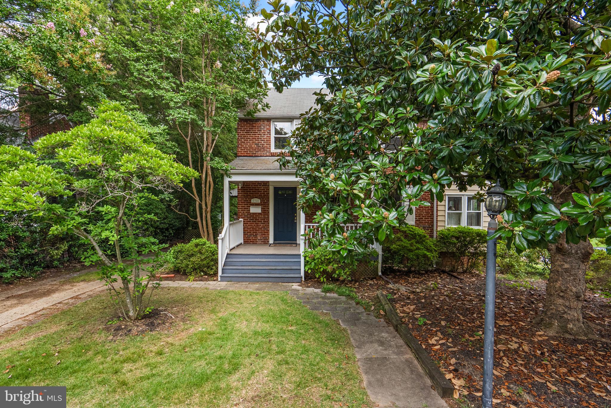 Expanded Brick Colonial situated on a corner lot in The Town of University Park. Pull into your driveway, sip morning coffee on your front porch or relax on your swing and smell the beautiful Magnolia blooms in the evenings. Close to the Town Park and tennis/pickle ball courts. Grocery Shopping and so much more is convenient as Riverdale Station (Whole Foods, Denizens, Gold's Gym, Bella Salon, Burtons and so much more are nearby as is Riverdale Park (Town Center Market, 2-Fifty BBQ, Riviera Tapas and Banana Blossom Bistro) which provides even more choices for dining and the Marc Train is right there. 3-Level, 2FB, 2HB. Living Room Entry w/FP, Side Sun Porch/Den, eat-in kitchen, 1st floor family room with 1/2BA and separate side exit. 3BR, Hall FB and Primary Bedroom with ensuite FB complete the upper level. Knotty Pine Recreation Room, Laundry Area w/washer and dryer & shower.