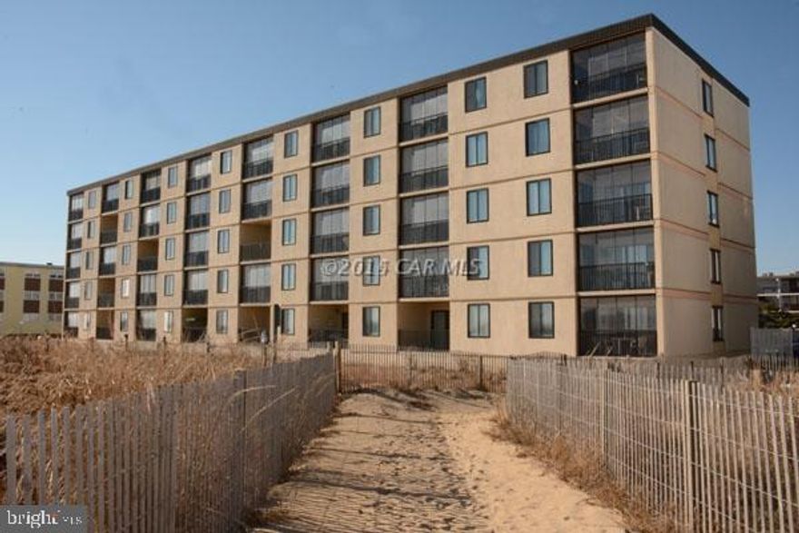 Direct ocean front 2 bedroom condo in highly desirable mid rise masonry building in North Ocean City on 126th Street. Plenty of parking. Elevator service to your property. Gorgeous ocean front views up & down the beach. Living area and master bedroom are direct ocean front. Bonus storage area under building for bicycles, beach chairs & boogie boards.