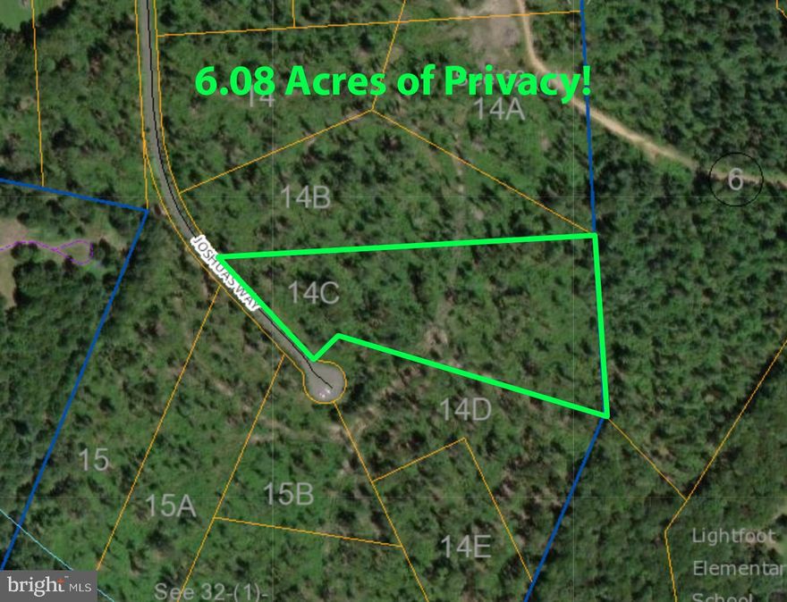 Great 6 acre parcel ready for you to build your dream home!  Private location with no through streets offers maximum privacy!  Previous soil work shows a four bedroom perc with a gravity fed conventional system.  All located in a quiet neighborhood within close proximity to schools, the town of Orange, Lake Anna & Locust Grove!  Other lots available!  Bring your builder or let us price your plan!