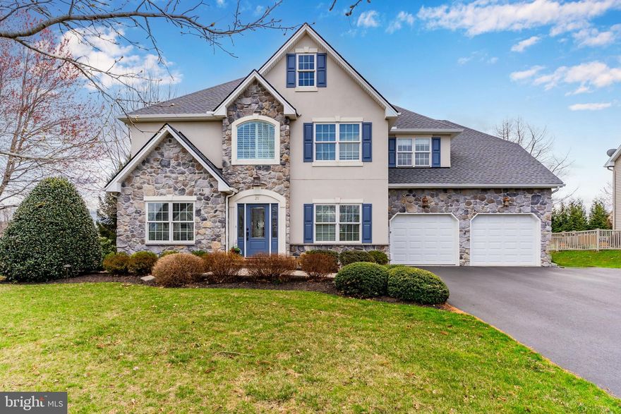 This stunning home offers 2,950 square feet of thoughtfully designed living space. As you step inside foyer, you'll be greeted with gleaming hardwood floors and an abundance of natural light. Off the foyer the updated office or flex space. The heart of the home features a spacious kitchen with a center island with granite countertops, double sink, gas range, pantry, and a cozy breakfast area to enjoy your morning coffee. The main level includes a formal dining room with crown molding, chair railing and wainscoting. Relax in the living room by the gas stone fireplace, or step onto the large patio for a beautiful outdoor entertaining space. Retreat to the luxurious primary suite, complete with a walk-in closet and a 5 piece bathroom featuring a soaking tub, dual vanities and stall shower.  The exterior is enhanced by stylish stone and stucco finishes, along with a level .35 acre lot. The attached two-car garage with a paved driveway ensures ample parking and additional storage.  Additional features such as a water treatment system and a new architectural roof provide peace of mind. Don’t miss the opportunity to make this exquisite property your own—schedule a showing today and experience the perfect blend of luxury and comfort!