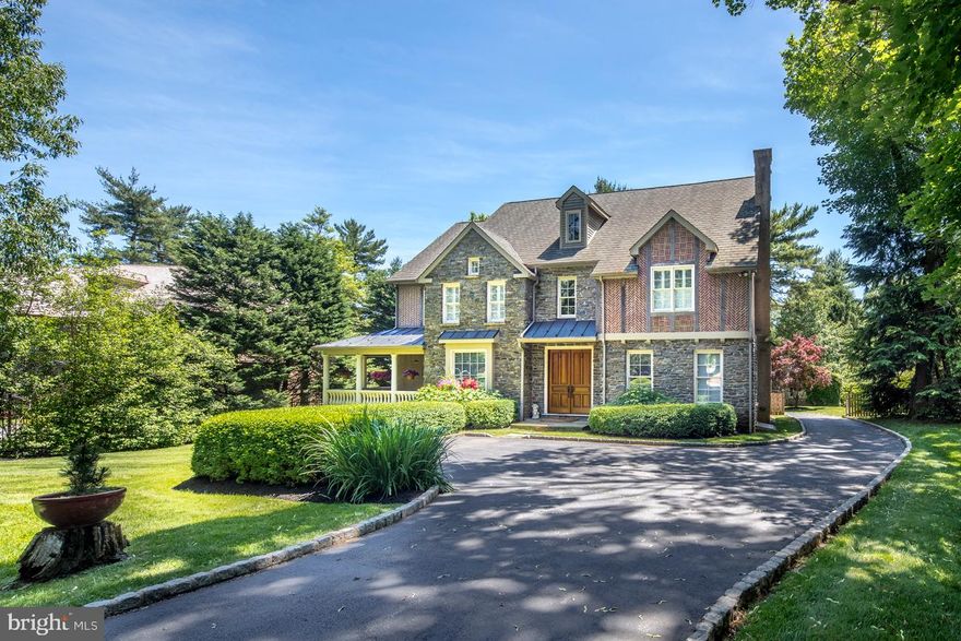 Virtual tours are available! No in-person tours until the shelter in place order is lifted. This gorgeous Main Line home with stunning stone & brick exterior and pillared, paver stone entrance epitomizes curb appeal & character. Enveloped by meticulously landscaped & treed property, the setting affords utmost beauty & privacy in a prime Gladwyne locale. The fenced rear grounds are equally fabulous, with a spacious lawn surrounded by tall trees providing lots of play area for kids, adults & pets. A striking reception foyer evokes elegance with an exquisite turned staircase rising to an open landing plus tasteful millwork & hardwood floors that flow throughout. A large living room centered by a fireplace connects to the generous dining room through a columned opening for seamless entertaining. Glass doors lead out to the flagstone patio for summer parties & communing with nature. Back inside, a butler s pantry adjoins the kitchen for easy serving, giving way to a mudroom, laundry & driveway access. The cook can whip up meals while the family gathers in the gourmet kitchen styled with black countertops, a center island with seating, abundant cabinets with glass doors, and stainless steel appliances including a built-in fridge & dishwasher, double wall ovens & 6-burner Jenn-Air range with grill. The open breakfast room enjoys plenty of sunshine, spilling out to the peaceful deck. Off of here are 2 pantries, a rear staircase & front porch with beamed wood ceilings for more outdoor enjoyment. Step down to the voluminous open family room with dramatic vaulted coffered ceiling, gas fireplace with floor-to-ceiling stone surround, arched windows & glass doors to the rear deck. A home office with wall of built-ins and upscale powder room complete the living level. On the serene upper floor, comfortable sleeping quarters beckon with 4 bedrooms & 3 baths. The master suite showcases high vaulted ceilings, a Juliet balcony & his/her walk-in closets. Refresh in the huge spa bath with double sinks, jetted Kohler tub, generous shower & separate toilet area. Beds 2 & 3 share a Jack & Jill bath, and bed 4 with vaulted ceiling is en-suite. The finished carpeted 3rd story is ideal flex space as a playroom or 5th bedroom, with a full bath & storage area with built-in safe. The unfinished basement could easily be completed for additional living space. Topping the appeal is the prime family-friendly location near local conveniences, schools & attractions.