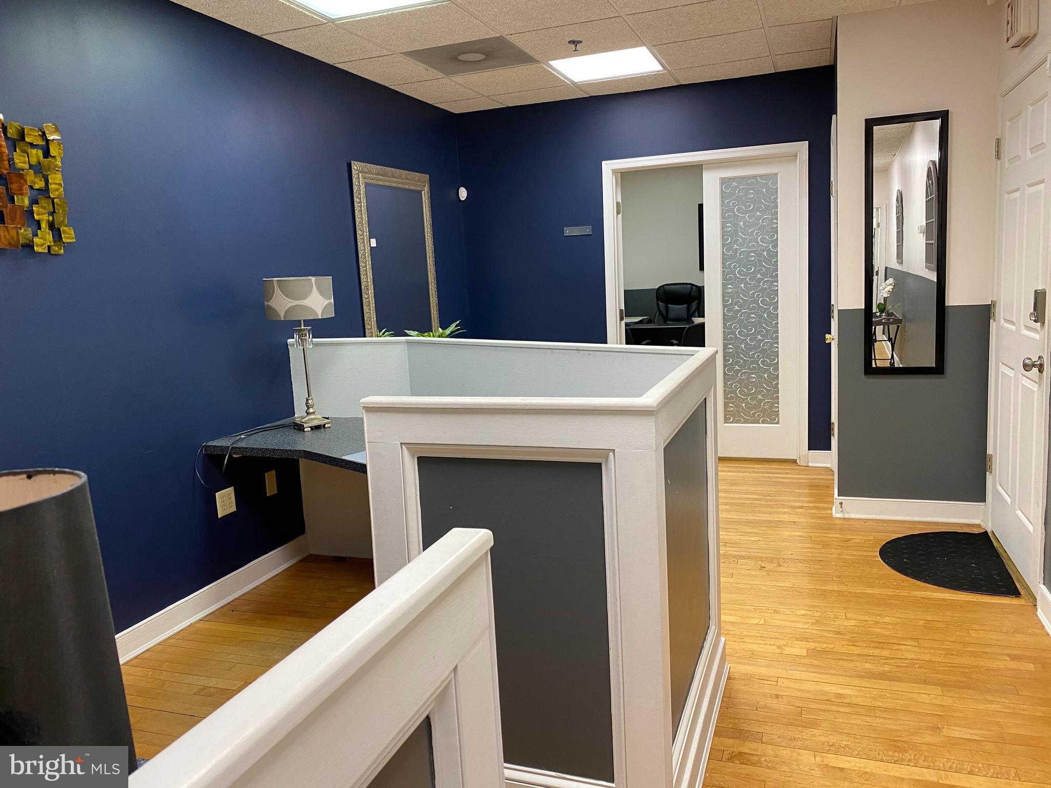 The natural wood flooring and paint scheme lend a classic elegance to this office space. This unit has the perfect set up for small office users and entrepreneurs. There are 2 private offices with a reception and waiting areas. This unit even includes a small space for a kitchenette. It is easily located in Downtown Salisbury and yet safe and secure with a code locked entry door.