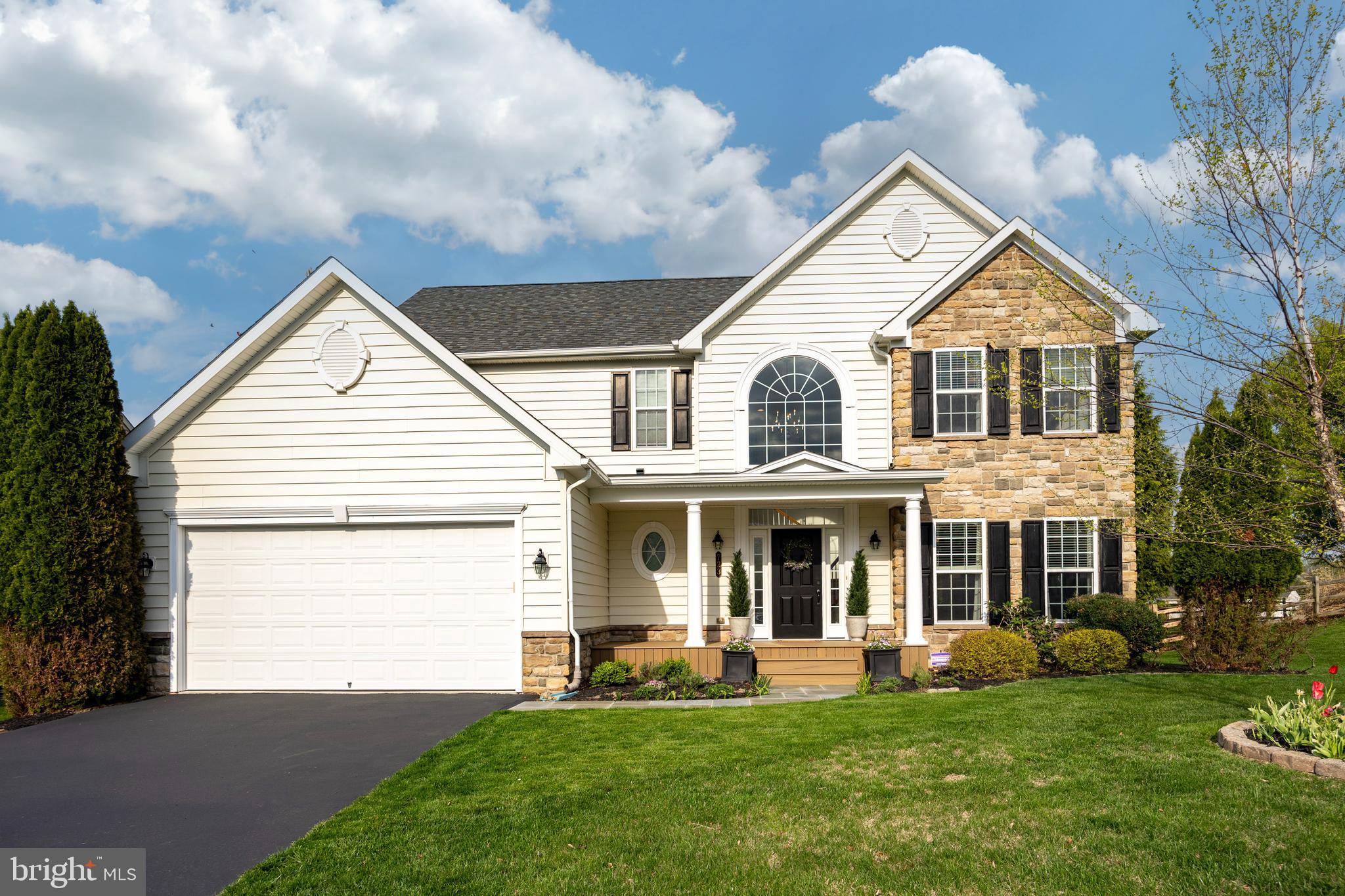 4 BD/3.5 BA Colonial in the desirable Preserve at Inniscrone Golf Community is close to schools, shopping, major commuter routes and golf (discounted rates!).
Owners have added on a gorgeous covered front porch and removed all stucco.
This home is drenched in sunlight and tastefully appointed throughout, making it easy for the next owners to call home.
Hardwood floors throughout most of the first floor. Entire home has been repainted.
Gourmet kitchen has ample counterspace and open to both the Breakfast Room and the Family Room. Breakfast Room has double doors that lead to the oversized composite deck, with solar lighting package. Step down to additional paver patio. Wiring in place for hot tub. Backyard has new fencing. Inground sprinkler system.
Finished Basement was overhauled with gorgeous trim work and a work out room was added. Complete with full bath.