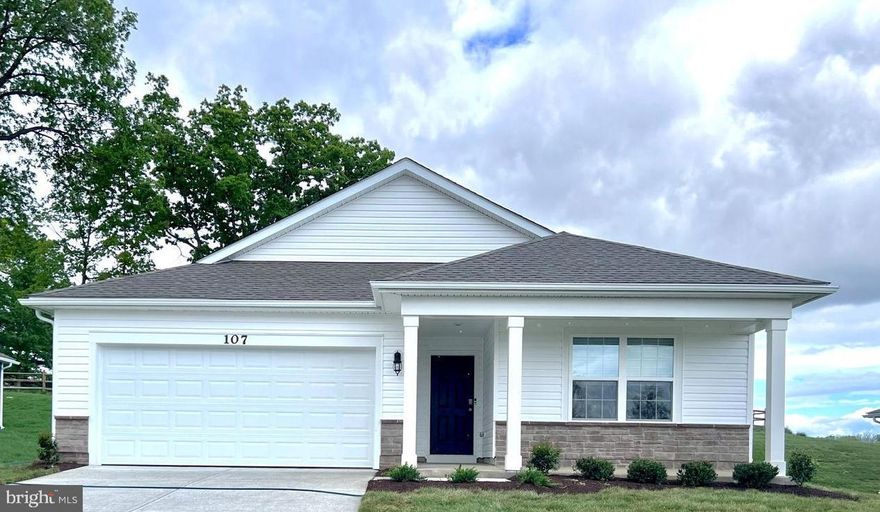 One level living in popular Magnolia Springs Community. This home features 4 bedrooms and 2 baths and a large 2 car garage! Great views from the front porch, where you can watch the sunrise over the mountains. This is home backs up the historic Belvedere Mansion.  Fully equipped gourmet kitchens with stainless steel appliances and white cabinets, island and granite countertops. America's "Smart Home Technology" featuring Quinsy's IQ HD touchscreen with camera, Wi-Fi video doorbell, Echo Dot speaker with Alexa, Z-Wave programmable thermostat, smart light switch and Keyless Entry front door lock with deadbolt, flat screen prewires with cat-6 outlets in owners suite and living area, and finally a Wi-Fi enabled garage door opener. LVP flooring on main level public areas,  Ceiling fan pre-wires. Great hardscape patio with stone and fully fenced rear yard.