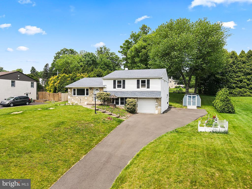 COUNCIL ROCK SCHOOL DISTRICT, single split level on a quiet street. First floor consists of a large formal living room with a large coat closet, formal dining room and an updated eat-in kitchen with granite counter tops, plenty of cabinets, recessed lighting, stainless steel appliances and an exit to the big back yard. The lower level features a family room, laundry room with a washer and dryer included, access to the garage, crawl space for storage and a side door to the driveway. Upstairs you will find a large master bedroom with a half bath, two more large bedrooms and a center hall bathroom. No need to worry about power outages, there is an automatic natural gas-powered generator. When the power goes out the light come on. Central air, backyard shed and front and rear patios. As per the most recent appraisal the square footage is 2064. MAKE SURE YOU VIEW THE VIRTUAL TOUR
