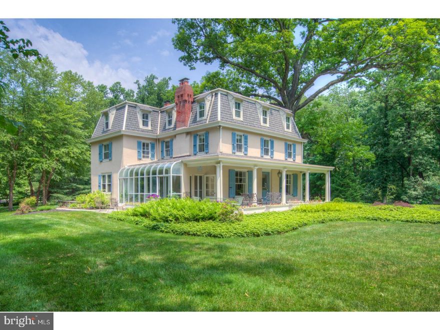 Contact us for a private virtual tour. This elegant estate home situated on 1.76 acres in Lower Gwynedd is rich with history, and is the perfect blend of old world charm and character married with modern updates and conveniences. The entire house has recently been refreshed with beautiful new paint colors throughout. The original Main House was built in 1827 and it has been seamlessly blended with an addition designed by the renowned architect R.A. Hoffman in 2004. Staying true to its early 1800's roots, you will find the home has all the sophisticated touches you'd expect to see like random width hardwood flooring, classic crown and dental moldings, oversized baseboards, multiple fireplaces, built-in shelving & cabinetry, original Mercer Tiles, and loads more! Chef-inspired gourmet kitchen with custom-built cherry cabinets, granite countertops and island, 6-burner stainless steel Wolf Stove, stainless steel Wolf double wall oven, 36" Sub Zero Fridge and 36" Sub Zero Freezer, 2 Asko dishwashers, and a Gaggenau Steamer; truly a dream kitchen. In addition to the kitchen and great room, an oversized formal dining room with an elegant crystal chandelier has plenty of room for your guests. Relax in the living room by the fireplace or open one of the French doors and spend some time in the bright solarium enjoying the perfect views that this property offers. Upstairs, the owner's suite features a gas fireplace as well as a separate dressing room plus 5 additional bedrooms on the second and third floors. There is a separate suite (perfect for an au pair suite or home office) located on the second floor of the addition with large great room, separate bedroom, full bath and loads of storage. An oversized 3 car garage with additional storage space round out this incredible home. Conveniently located within walking distance to Penllyn Station for an easy hop to Center City, and a short drive to the now open Whole Foods, local restaurants and shops. Truly a property not to be missed!