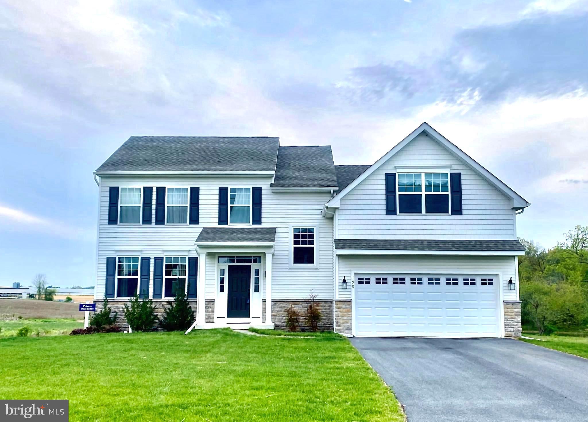 Opportunity is knocking! This exquisite Rouse Chamberlin former model home, with a plethora of options and designer features, is now available only due to a relocation. Built in 2023, this stately home, with partial stone front, sits on a premium lot, overlooking picturesque vistas of 29+ acres of preserved Chester County landscape. Upon entering the welcoming foyer you will be impressed by the oak staircase to your right, and French doors to the left, which lead to the study and the formal dining room. Follow the luxury plank flooring to the gourmet kitchen with gleaming quartz countertops, stainless steel appliances, gas range w/convection, upgraded cabinetry w/sleek matte black hardware & under cabinet lighting, tile backsplash, recessed & pendant lighting, island w/overhang for additional seating, pantry closet, and casual dining area. The sliding glass doors w/transom lead to the low maintenance 14’x20’ deck. Just off the kitchen is the sun-filled family room with oversized windows, recessed lighting, and gas fireplace. The powder room and 2-car garage complete the 1st floor. Next, head upstairs where you will find the expansive owner’s suite w/cozy sitting area, walk-in closet & ceiling fan, and the en-suite luxury primary bathroom with sizable shower w/tile surround, dual vanities w/quartz counters, tile flooring, and water closet. Three additional generously sized bedrooms w/more than ample closet space, the hall bathroom with tile floor, vanity w/Corian counter, and tub/shower combination, and the conveniently located laundry room round out the 2nd floor. For those who may want to add additional entertaining/flex space, the walkout daylight basement w/rough-in for full bathroom and 9' foundation, is an open canvas. The slider door leads to one of the most spectacular, private backyards in the community. Additional options include: 4’ extension in kitchen & family room, HVAC system zoning, Venetia Quartz-Calcutta Lava countertops, upgraded GE appliances w/microwave duct to exterior, upgraded cabinet & door hardware, faucets, matte black shower frame, ceramic tile backsplash & flooring, transom windows, stone front, oak stairs, garage door opener, electrical options, flooring options, designer features, and many more. Sweetwater Farm is conveniently located off of Route 322, and is just a short drive away from Downingtown and Honey Brook Boroughs, the PA Turnpike, the train station, Eagleview Corporate Center, schools, parks, an abundance of shopping and dining options, and so much more. For the golf enthusiasts, Honey Brook Golf Club is right down the road from the community. This stunning property is a Must See-Schedule a showing today!