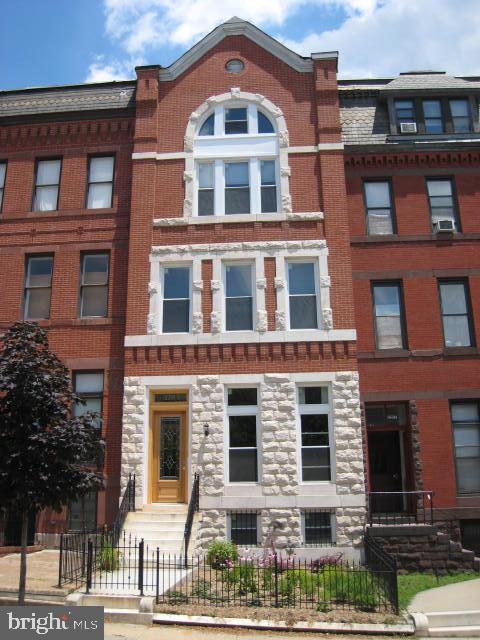 Beautifully renovated Two-Story, Two-Bedroom Lead Free Apartment combines historic charm with modern amenities and conveniences. Located in Historic Reservoir Hill, next to Reservoir Square and 2 blocks from MICA, the Maryland Institute College of Art. 2story unit boasts gleaming real hardwood floors throughout both levels. Original pocket doors and 14' high ceilings; Energy Star upgraded appliances. 1/2 bath on first floor. Walk downstairs to two bedrooms and full bath. Walk Out lower level access to laundry. Off-street parking for up to 2 vehicles available for an extra $50/month. This 5,000 sq.ft. residence contains only 4 apartments meaning only a few people live in this building and there is plenty of room to stretch out without people living on top of each other.