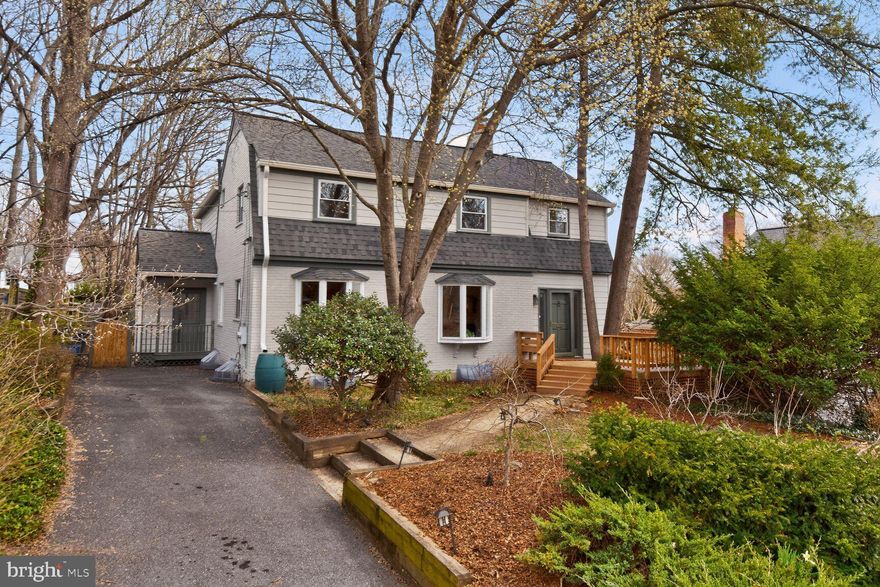 Expanded  brick colonial on quiet side street, walkable to Metro, downtown Bethesda, BCC High School and the Capital Crescent Trail. Great space throughout. 4BR/2FB up.  Fresh paint and refinished flooring. Open kitchen to family room. First floor powder room.  Formal dining room. Separate first floor office/music room.   Large  primary bedroom with balcony , en suite bath and walk-in closet. Mature and cultivated gardens. Screened porch. Marvelous front and back decks. New HVAC and water heater in 2026. Off street parking for 3+ cars. Just down the street from Lynbrook Park. Somerset, Westland, BCC school cluster.