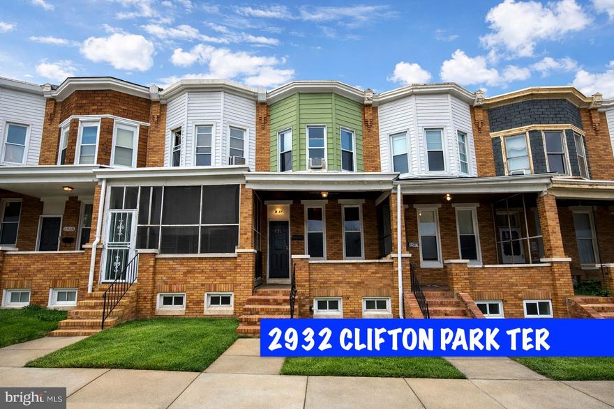 Welcome to 2932 Clifton Park Ter — a well-positioned Baltimore rowhome offering solid space and practical functionality. The main level features a traditional layout with defined living and dining areas, leading into a workable kitchen with good cabinet space.

Upstairs, you’ll find comfortable bedroom sizes and a full bath, providing a straightforward layout for everyday living. The property offers a good opportunity for a buyer looking to personalize or an investor seeking a steady addition to their portfolio.

Conveniently located near Clifton Park, major commuter routes, and neighborhood amenities. A solid option with long-term upside in a consistently active area.