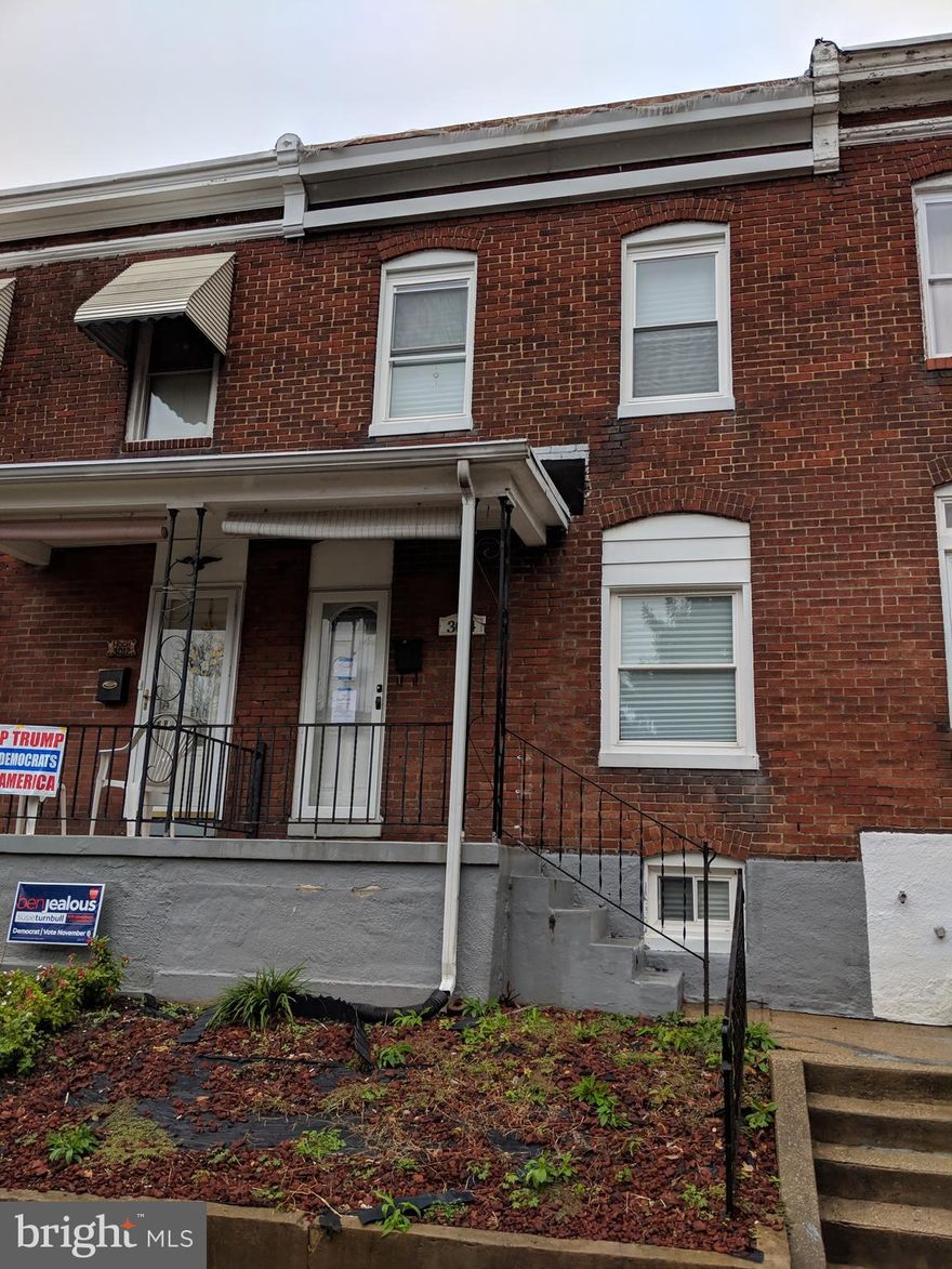 Home in up and coming area is loaded with potential. Open concept first floor, skylight, dual pane windows and central a/c already in place. Home appears to be solid but is sold strictly as-is.  Cash or rehab loans only. Buyer to pay all transfer and recordation taxes.