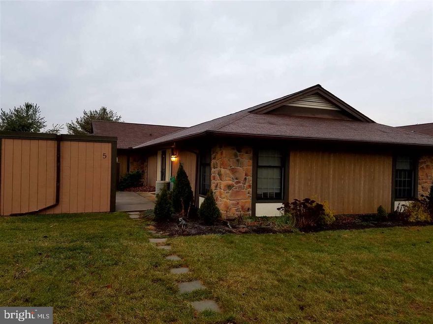 The Villas single story townhome featuring a large family room/dining room, large master bedroom with nice full bath bath, private rear patio with storage shed, and fresh paint. All appliances included. Location allows for easy travel to Carlisle or Boiling Springs, shopping, medical facilities, restaurants, and Mayapple Golf Course. Monthly HOA includes lawn care, snow removal, and trash.