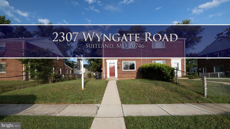 Welcome to 2307 Wyngate! This Beautiful fully renovated semi-detached townhome is awaiting its new owners! This property has new plumbing, new electrical, new roof, new windows, new entrance doors, new hot water heater, completely new bathroom and kitchen, re-stained beautiful original hardwood floors and freshly painted walls. This home has two two living rooms or a formal dining room or an office in the extension off the back of the kitchen. The washer and dryer, and half bathroom right off the kitchen make it easy for washing clothes and give new owners a separate commode to have guests use for entertainment. Coming back to the stairs at the front of the house you lead up to the full bathroom completely remodeled and exquisite! Then three spacious bedrooms with enough closet space to store your items. This property is minutes away from Suitland Metro! Minutes away from DC and there is loads of development occurring in Suitland right now, don't miss an opportunity to own one before it's too late!****Offers due by Tuesday 7/21/20 9pm****