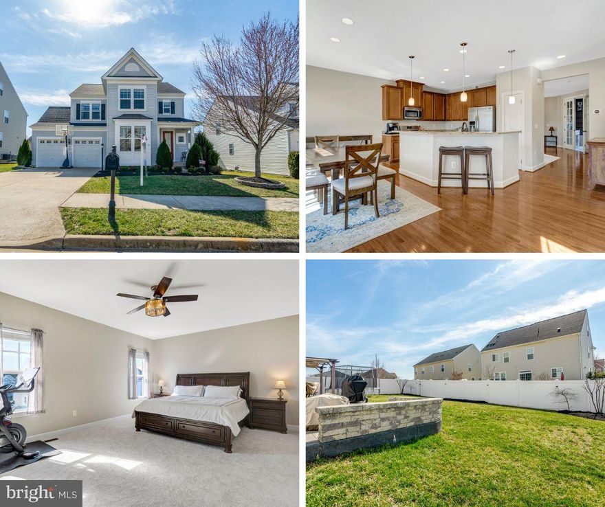 Welcome to this beautifully maintained 4-bedroom, 3.5-bathroom home in the highly desirable Hope Hill Crossing community! Offering a perfect blend of elegance and functionality, this home features hardwood floors on the main level, a formal living room, and a private home office with double doors. The gourmet kitchen is a chef’s dream, boasting granite countertops, a breakfast bar, stainless steel appliances, gas cooking, a pantry, and upgraded cherry cabinets. The open-concept design flows seamlessly into the dining area and a spacious family room with a cozy gas fireplace. Step outside to a deck and step down to the custom patio and fully fenced backyard, perfect for outdoor entertaining. Upstairs, the luxurious primary suite offers a soaking tub, separate shower, and a walk-in closet. Three additional light-filled bedrooms, a full hall bath, and a convenient upper-level laundry room with custom shelving complete the second floor. The fully finished lower level includes a large recreation room, a full bath, extra storage, and a walk-up to the backyard.  Located in a vibrant community with a pool, basketball court, jogging/walking paths, and a tot lot, this home is just minutes from Prince William Parkway, Minnieville Road, Route 95, and public transportation.  Don’t miss this incredible opportunity!