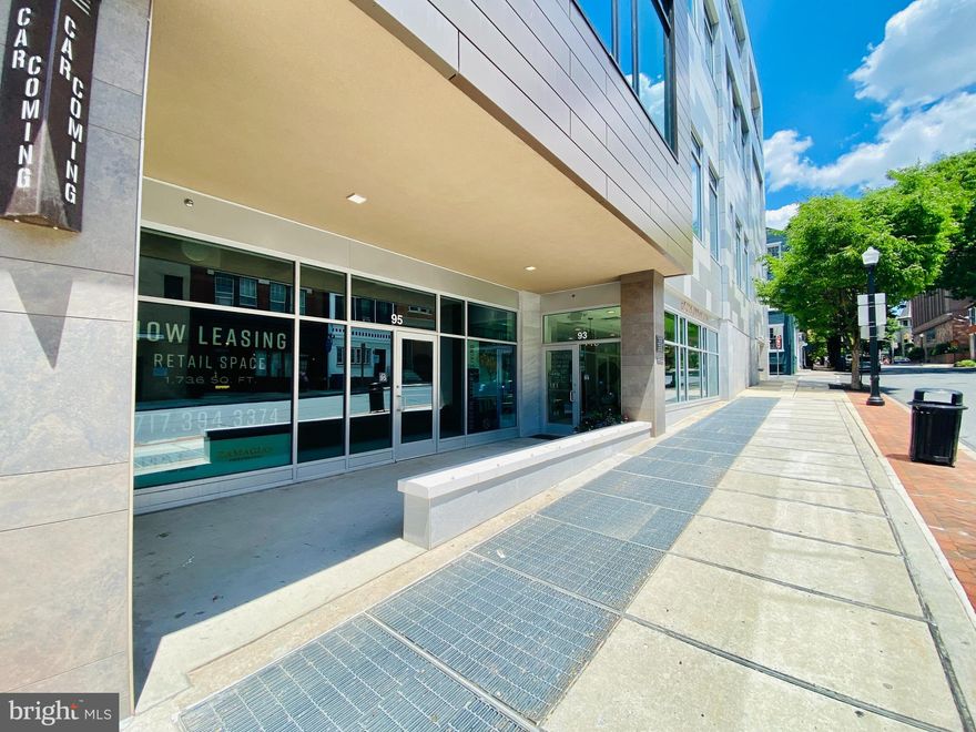 First floor retail suite in the center of Downtown Lancaster City! First Generation Space featuring incredible windows with great visibility to all walking + driving traffic on Orange & Queen Streets. Delivery includes private restroom, high efficiency HVAC system + exposed ceilings, ready to be built out to meet Tenant's needs.  Signage above suite and graphics permitted on glass. Multiple parking garages within a block and easy street parking for customers. 101NQ is just one block from Penn Square and the Convention Center, 2 hotels within 1 block, and in the heart of  where Lancaster holds multiple City events annually - free marketing to thousands of locals and tourists all year long! Neighboring businesses include: Starbucks, Prism Boutique, Blossom Med Spa,  Neilly's Pantry & Beyond, Cargas Systems, LNP Media & More. $18 PSF NNN. 2024 Estimated CAM $6PSF. Additional details on delivery Conditions listed in brochure (under  Documents ), Landlord will provide a tenant improvement allowance to credit approved Tenants.