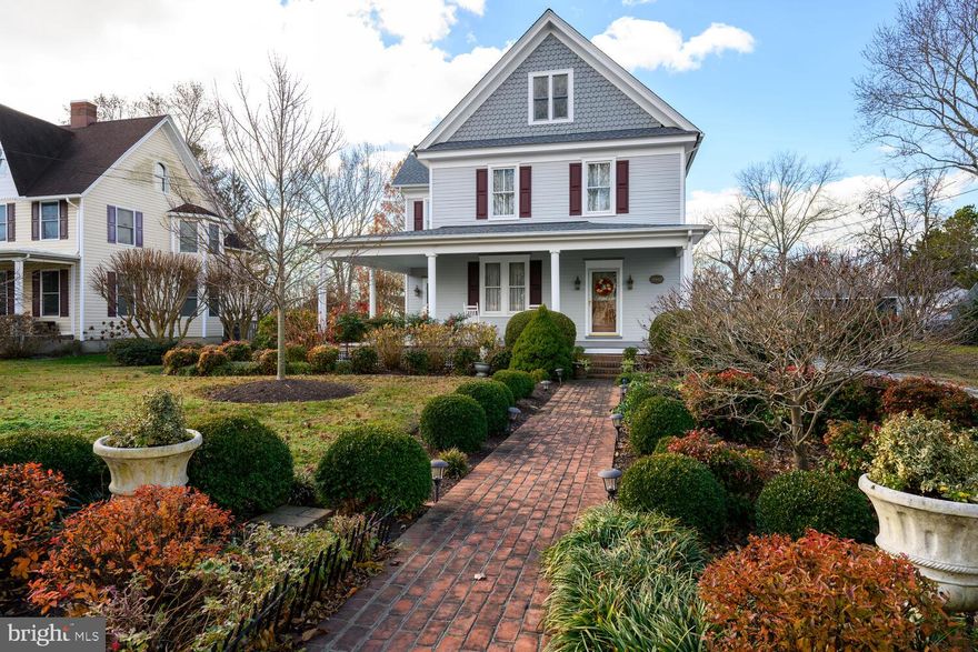 This unique and well maintained home is located in the heart of Trappe and has a lot to offer.  Main home features formal living and dining areas, family room, kitchen, laundry, 1.5 baths on the first floor.  2nd floor has 3 spacious bedrooms and bath.  Wood floors throughout home and all windows are currently being replaced (Dec. 2025).  Warm radiator oil heat and mini-split units heat and cool the home.  In the rear of the lot there is a large 2 car garage with 2nd floor studio apartment/office with kitchenette and bath, heat pump and wood flooring.  The .54 acre lot is lavishly landscaped with 2 garden sheds, gazebo and patio area.  Home also has a screened porch.  Seller prefers February 1, 2026 occupancy.