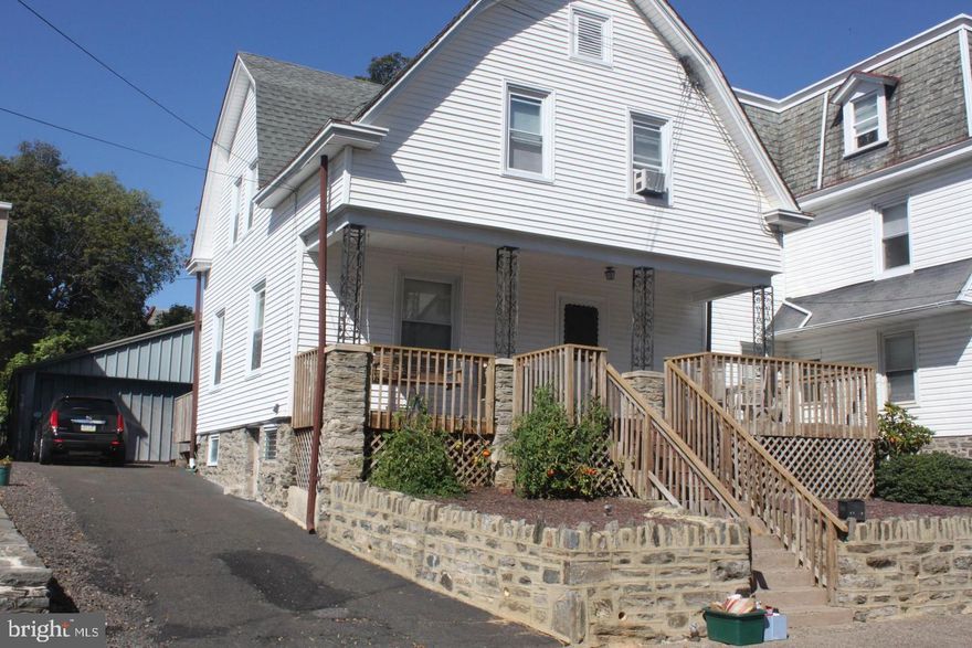 Come and check out the newest listing in Jenkintown Borough. Walk up to a charming front porch perfect for relaxing outside. Walk into a spacious foyer that opens into a large family room with plenty of windows and natural light. The family room has pocket doors that lead to the dining room and an additional living room. Behind the dining room is a modern kitchen with stainless appliances, butcher block counters, and a pretty glass backsplash. The kitchen has rear access the driveway for easy access. Upstairs you will find 3 bedrooms. The main bedroom has a half bath with an additional room that could be a large walk in closet, den or home office. The entire 1st floor has beautiful hardwood floors. There is a full basement with laundry and plenty of room for storage. The property has a newer heating system, a large driveway that leads to a huge detached garage with approx 1800sf. 

The property is currently rented to 2 tenants. The house is rented for $2900 per month with the lease expiring at the end of 2026 and the garage is rented for $1300 per month and the lease is month to month.