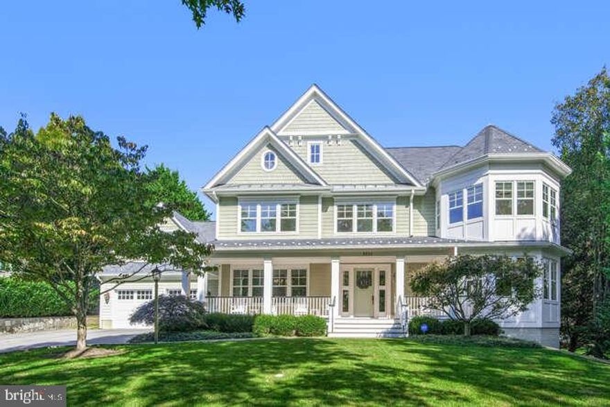 This pristine, quintessential home is one of Potomac's finest with over 8,500 finished SF of living space on three glorious levels – set on a lush, picturesque half-acre graced with mature landscaping. The facade's hardscaping adds to the beauty and curb appeal! The 6-bedroom, 8-bath home boasts an open main-level floor plan with spaces flowing effortlessly from room to room; a fabulous four-season porch that opens onto a flagstone patio and yard; and a finished lower level complete with an in-law or nanny suite, a fully
equipped home theater, a kitchenette and a den with one of the home's 5 gas fireplaces. The classic Frank Bell home features 10-foot ceilings, wide entry and hallways, extensive molding and built-ins, as well as other exquisite architectural details and finishes that add elegance and comfort to every room. The 2007 home was updated five years ago with refinished walnut floors; fresh paint; and an upgraded kitchen that now features gleaming Quartz countertops and Miele appliances with a sub zero refrigerator and new polished nickel hardware throughout.
A welcoming front porch (with space for 6 large rocking chairs!) greets visitors to the home. Inside, the large two-story foyer has soaring ceilings, a beautiful staircase and wide-plank walnut flooring that extends throughout the main & upper levels. To the right, the living room, or parlor, features crown molding, a fireplace and is filled with lots of natural light thanks to the windows
lining the walls. The formal dining room sits to the entry's left and boasts extensive molding including chair rail & wainscoting, and a quad of front windows looking out to the porch. A study off the front hall has French doors and a warm feel with a gas fireplace flanked by built-in bookcases, as well as a triple-paned window. A butler's pantry with glass-front cabinets sits off a short hall connecting the dining room and kitchen. A huge Quartz-topped center island, white cabinetry and Miele appliances including double wall ovens and a 6-burner gas stove equip the gourmet kitchen, which also features a walk-in pantry, plenty of planning and storage space, and an over-the-sink window. The attached breakfast room is bright & airy with windows and glass sliders along the walls. The left sliding doors access the expansive flagstone patio that includes a covered area; the other set of sliders open onto the porch with recessed lights and an
overhead fan. This porch can be screened-in during the warmer months to enjoy those gentle breezes. The lush backyard is leveled and ideal for a future pool should the new owners desire! The kitchen flows into the great room, which lives up to its name with high ceilings, another gas fireplace flanked by windows, a wall of built-ins, and dual sets of glass doors to the rear porch. A large mudroom on the other side of this level has a built-in bench unit for coats and shoes, and contains a second half-bath with a granite-top vanity, a walk-in closet and access to the attached 4-car tandem garage. A second exit door here leads back to the front porch & driveway. A powder room with a custom vanity off the entry hallway, as well as a secondary staircase to the lower level round out this expansive level.
The stairs off of the foyer rise up to the top level, where the large landing area offers a triple window overlooking the front Five bedroom suites including the owner's. The elegant owner's suite features a huge sitting room with a gas fireplace and a triple side window; a bedroom area with windows on two walls; and his/hers walk-in closets with extensive built-ins including sets of drawers. The spa-like owner's bath boasts a marble-topped double vanity that spans one wall, a glass-enclosed shower with built-in bench and dual shower heads and a rain shower feature, beautiful tile work, a marble-surround jetted tub, Travertine tile floors, and large windows for lots of natural light. Floor plans are right after viewing pictures of home.