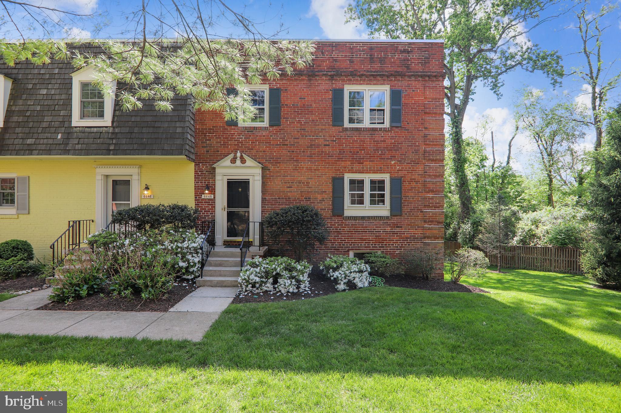 What a find!
One of the largest units in Kenwood Forest 11, this townhome in the heart of Bethesda/Chevy Chase has it all.
The welcoming end unit features 3 bedrooms and 3 ½ baths. Enter the inviting foyer which leads to an expansive living room showcasing a woodburning fireplace, built in shelving and multiple windows framing the greenspace and trees beyond.
An eat-in kitchen with double windows conveniently sits adjacent to the dining room.
The carpeted upper-level features three bedrooms and two full baths, including an owner’s suite. Large windows provide delightful natural light.
Discover endless possibilities on the finished lower level with its corner fireplace and full bath. A door leads to the fenced patio and opens to the park-like common area.
Directly adjacent to the Capitol Crescent Trail, a myriad of activities, including biking, hiking and swimming, are nearby. Enjoy the convenience of living in a quiet neighborhood just minutes from award winning schools, shopping, terrific restaurants, theaters, and public transportation.