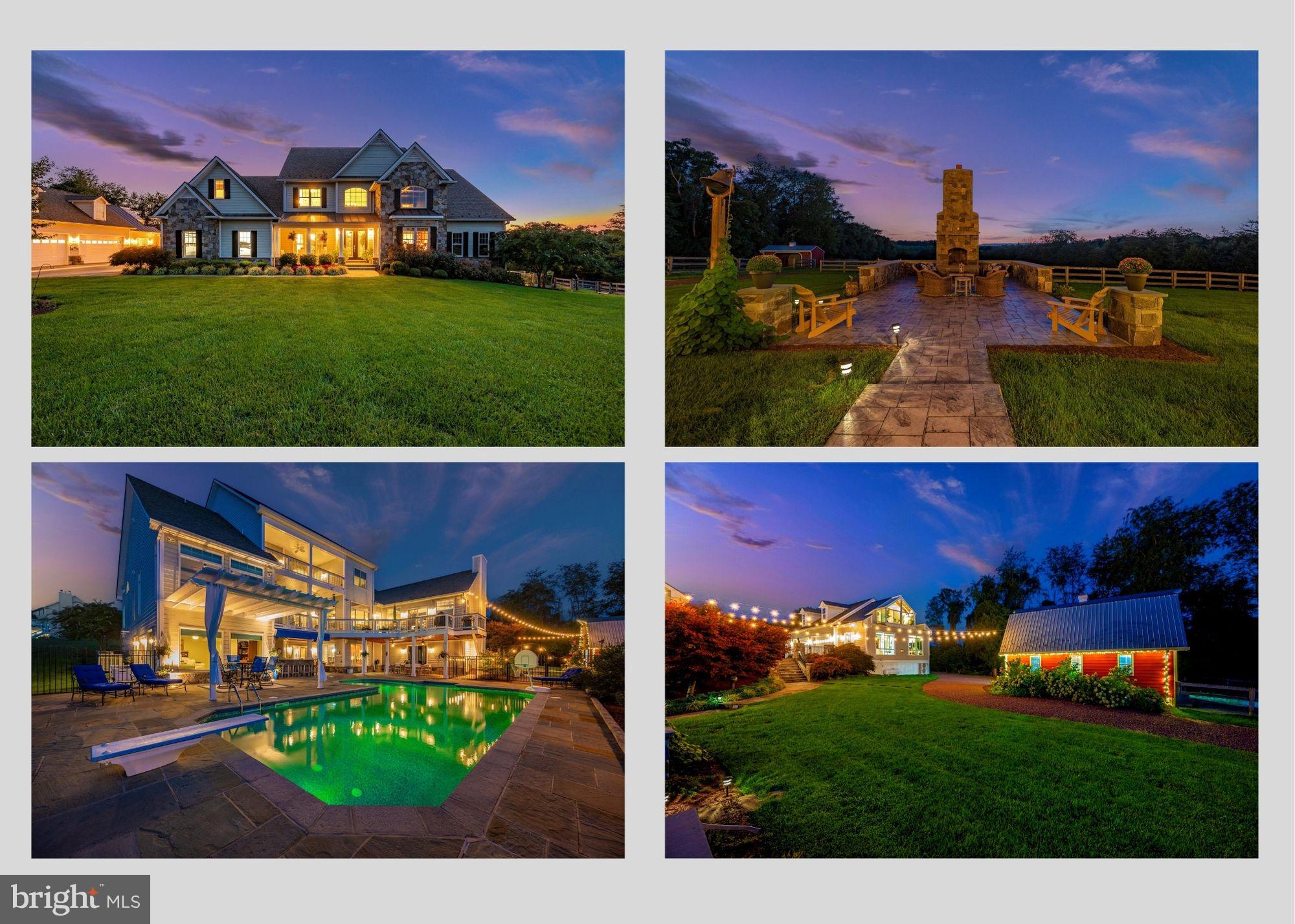 Welcome to 9966 Woodsboro Road! This stunning property has everything you could have dreamed for and more, all on an incredible 16+ acre lot, with breathtaking views, just waiting for you to call it your very own! Arriving to the property you'll instantly fall in love with the grand appeal, meticulous care and beautiful surroundings. Stepping in off your welcoming covered front porch you'll find a two-story foyer with immediate access to your executive office suite with custom wood-work, built in bookcases and storage and directly across you'll find your formal dining room. Making your way to the rear of the home you'll find a sun-filled sitting area, amazing gourmet kitchen with spacious pantry and butlers station, and family room with an inviting floor to ceiling stone gas fireplace. The main level also features your owners suite with private fireplace, expansive closet space, and luxury bathroom. Lastly, the main level offers a convenient guest half bath and laundry room. Making your way to the upper level of your home you'll find the first and second bedrooms with private full baths, walk-in closets and deck access. Next you'll find two additional bedrooms, full bath, and bonus rec room. Making your way to the lower level you'll find an incredible amount of finished space with full windows and walk-outs, wet-bar area with a full fridge and dishwasher, plus media room with it's own fireplace plus an additional full bath. In addition to the primary home you'll also find a bonus suite added to the detached garage which includes a rec area with gas fireplace, secondary kitchen, half bath, guestroom, full bath and convenient laundry. Making your way to the impressive list of exterior features and amenities you'll find two levels of decking with incredible views, a large main level pool deck featuring a covered dining area, wet bar, gorgeous pergola, and your heated in-ground pool with diving board. Next up is your enchanting outdoor wood burning fireplace and sitting area . Making your way through the property you'll then find a large barn with horse stalls, electric, and stairs for easy access to upper level storage. This then leads to an additional run-in and acres of fenced pastures plus an invisible fenced area for pets, In addition to all of the incredible features you see the home also offers newer Anderson Windows, pool liner, and Sunsetter awning, plus a 1,500 gallon cistern for additional water for the gardens. This property is truly one-of-a-kind and will be sure to check every box. Don't miss your chance to call this amazing house, home!